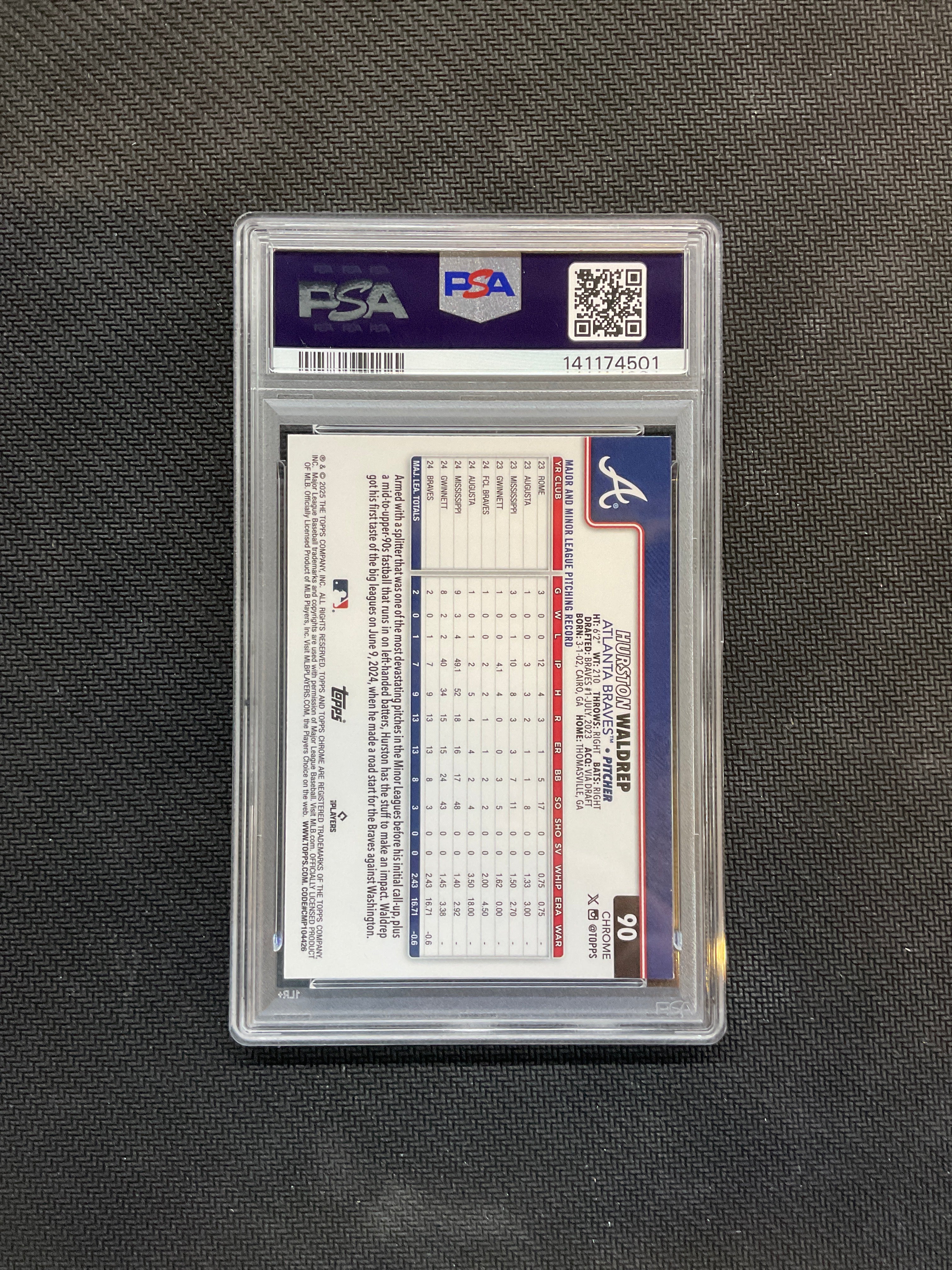 2025 Topps Chrome Logofractor Hurston Waldrep Rookie PSA 9