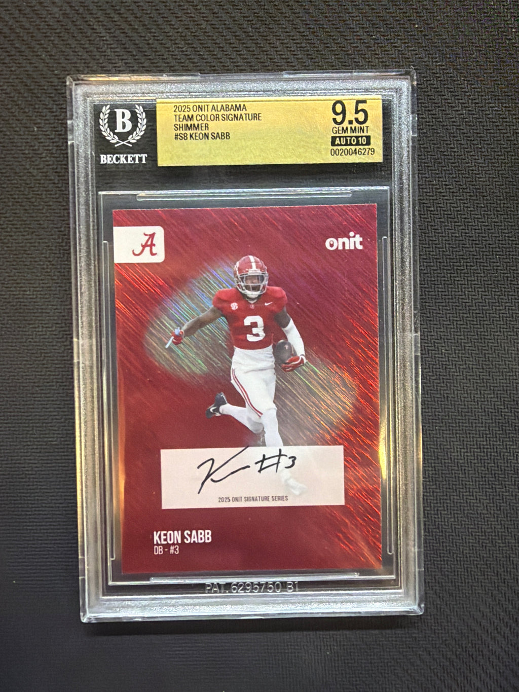 2025 Onit Alabama Keon Sabb Shimmer Auto BGS 9.5 Alabama