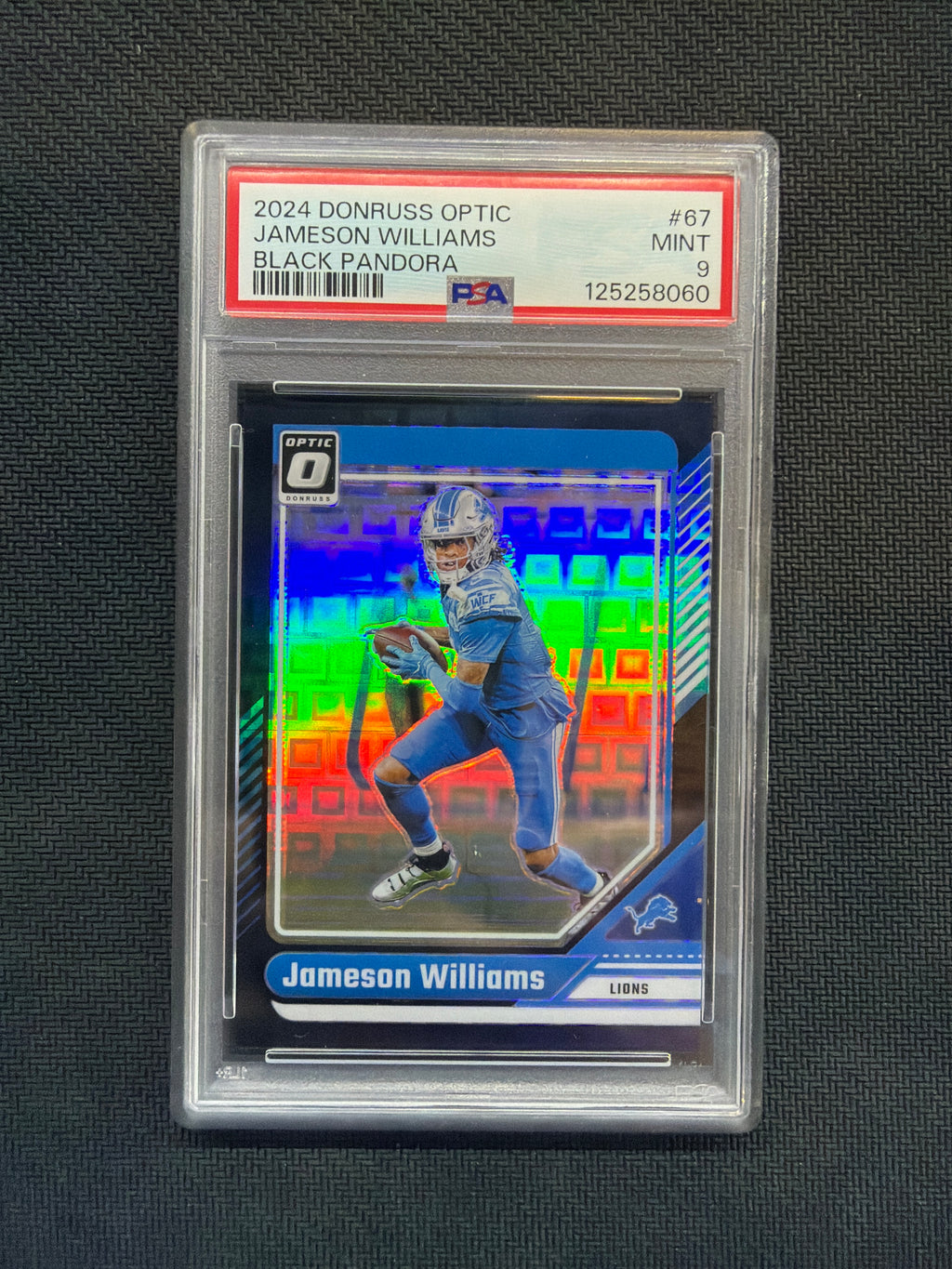 2024 Donruss Optic Jameson Williams Black Pandora /25 PSA 9 Lions