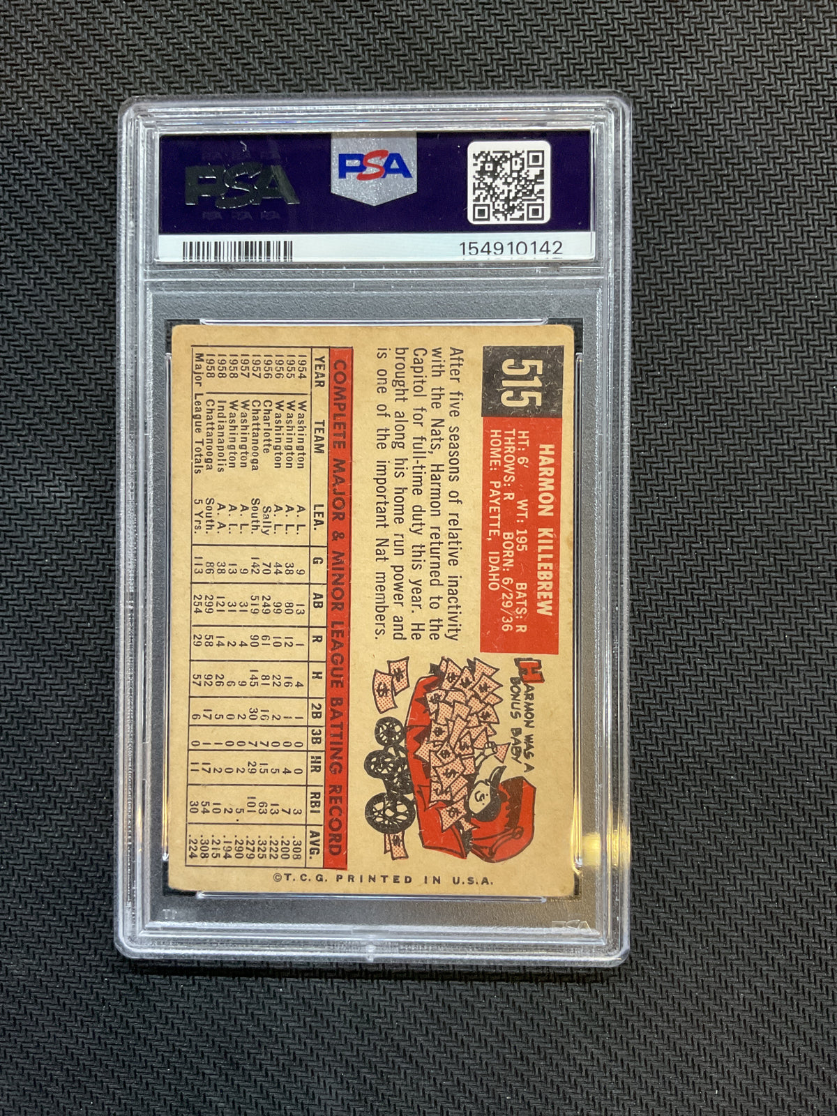1959 Topps Harmon Killebrew #515 PSA 2 142