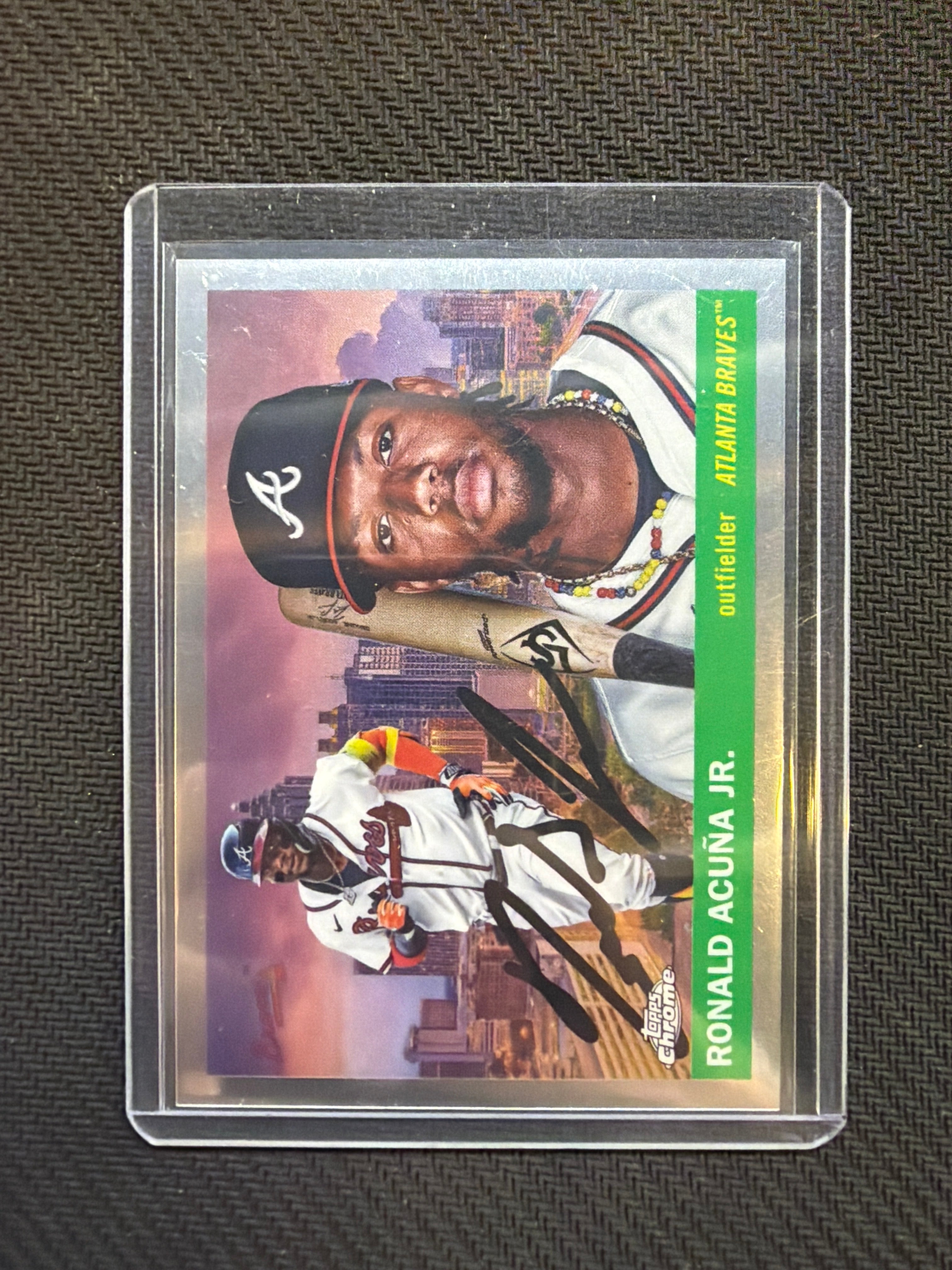 2025 Topps Chrome Platinum Ronald Acuna City Variation Braves