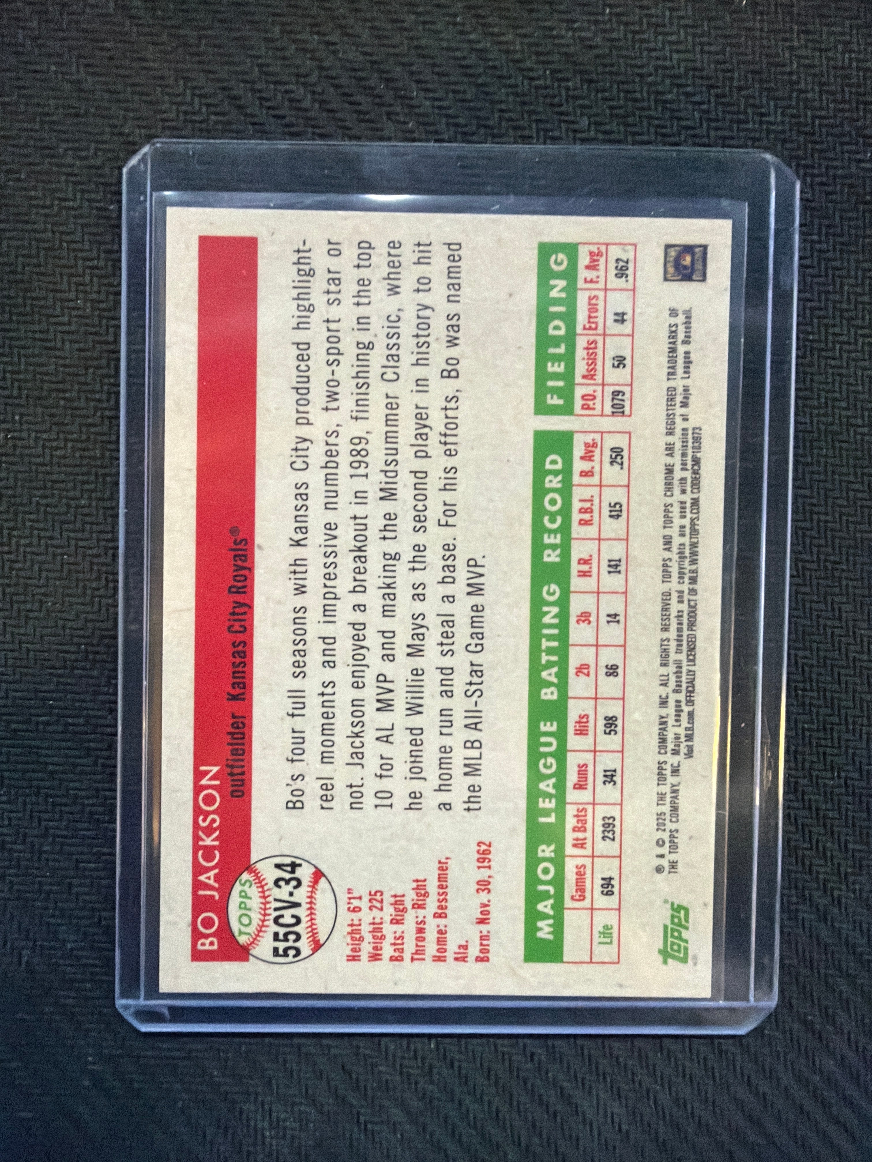 2025 Topps Chrome Platinum Bo Jackson City Variation