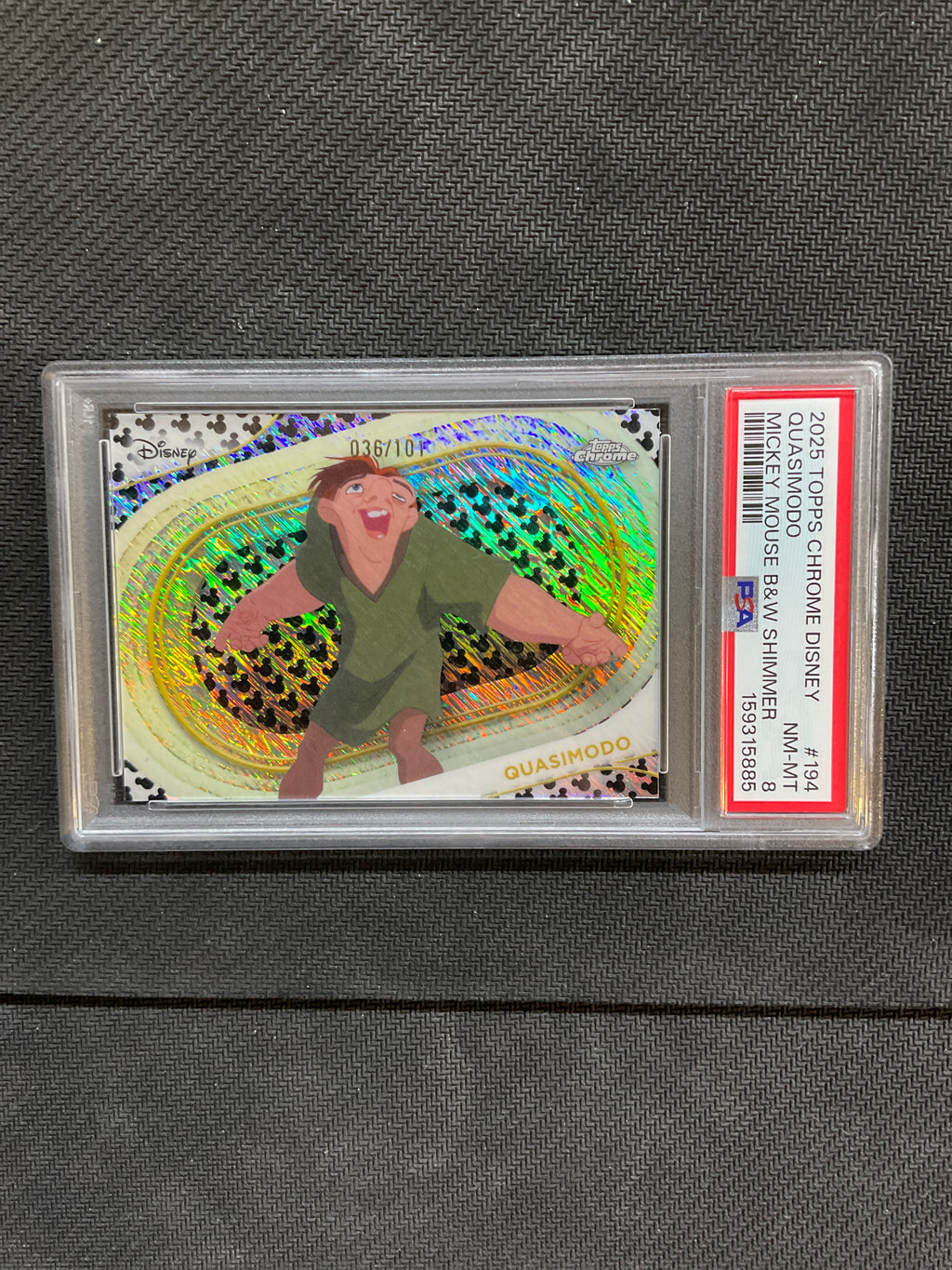 2025 Topps Chrome Disney Quasimodo Black & White