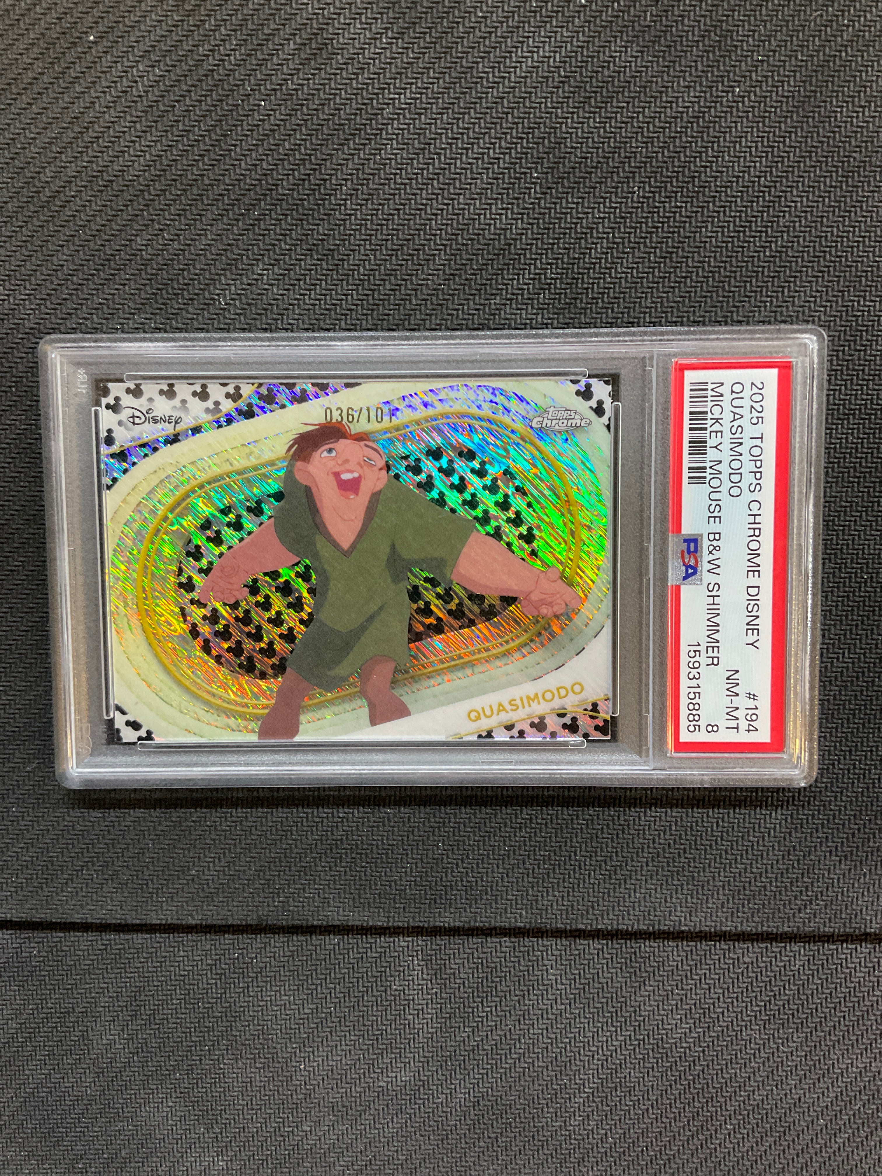 2025 Topps Chrome Disney Quasimodo Black & White
