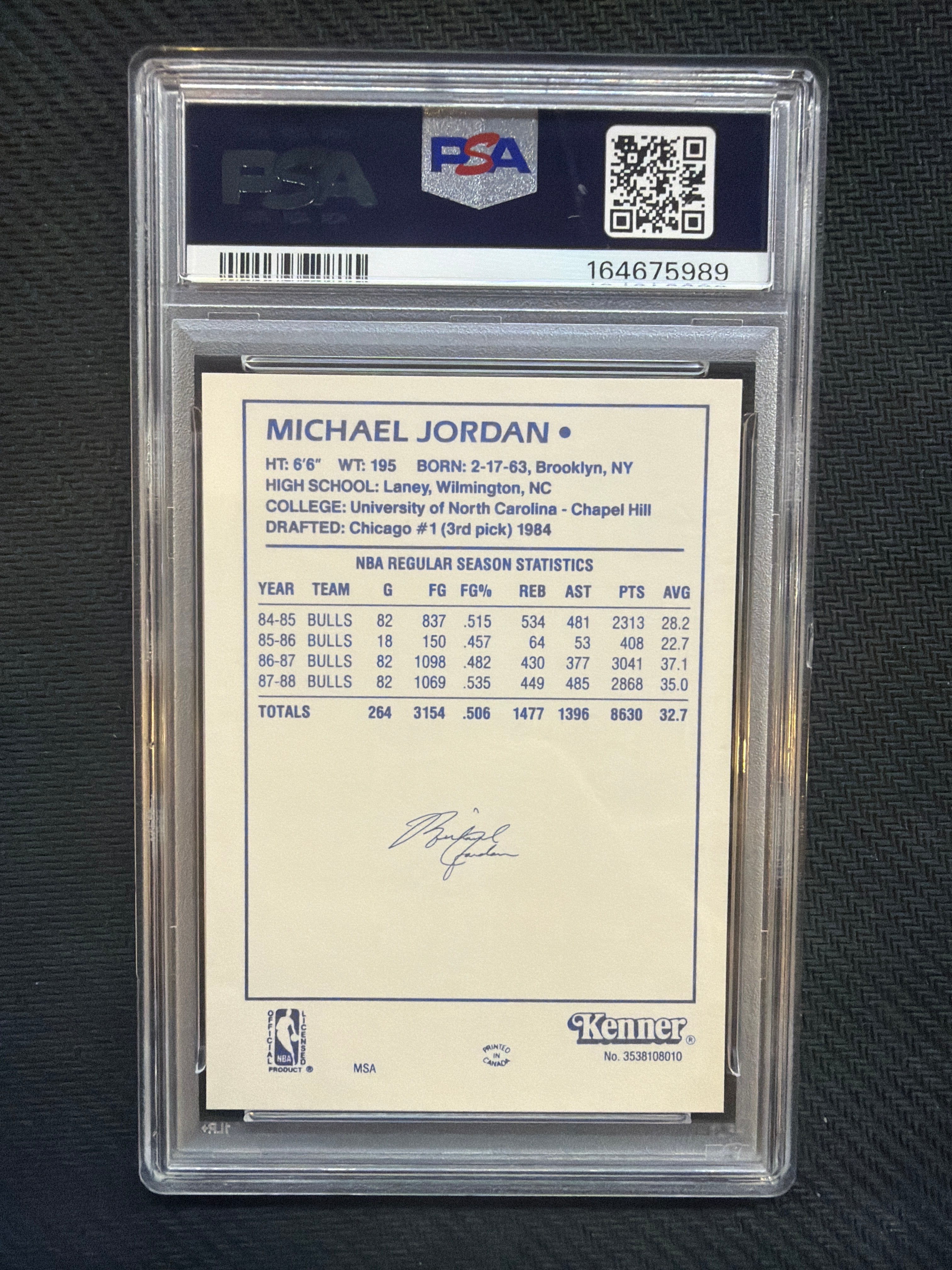 1988 Kenner Michael Jordan Starting Lineup PSA 7 Bulls 989