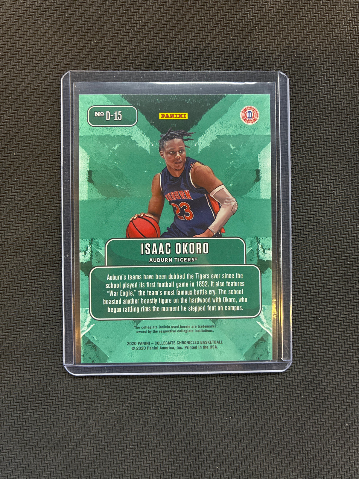 2020 Panini Collegiate Chronicles Isaac Okoro Downtown #D-15 Auburn