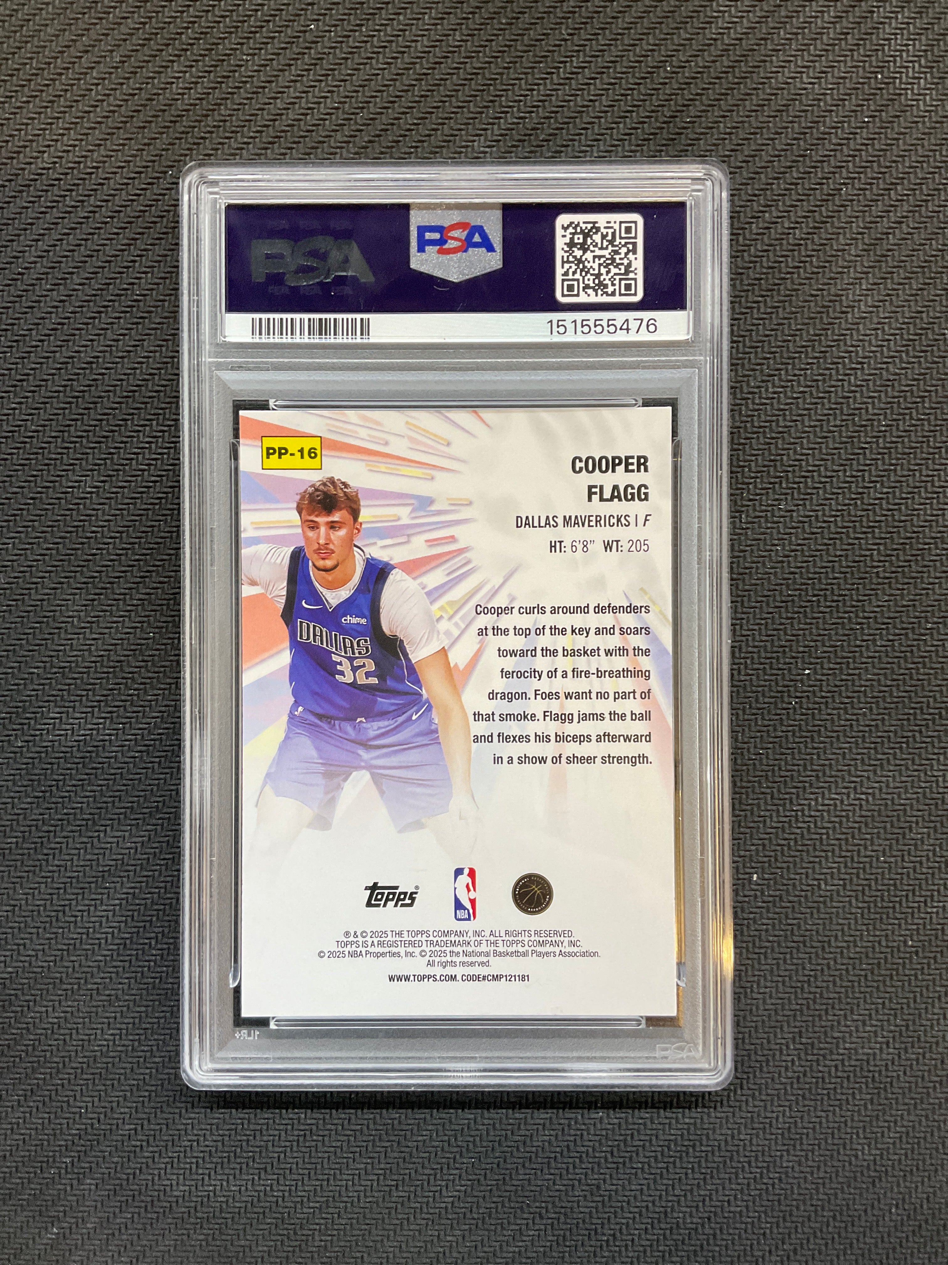2025/26 Topps Cooper Flagg Power Players PSA 8 Mavs 476