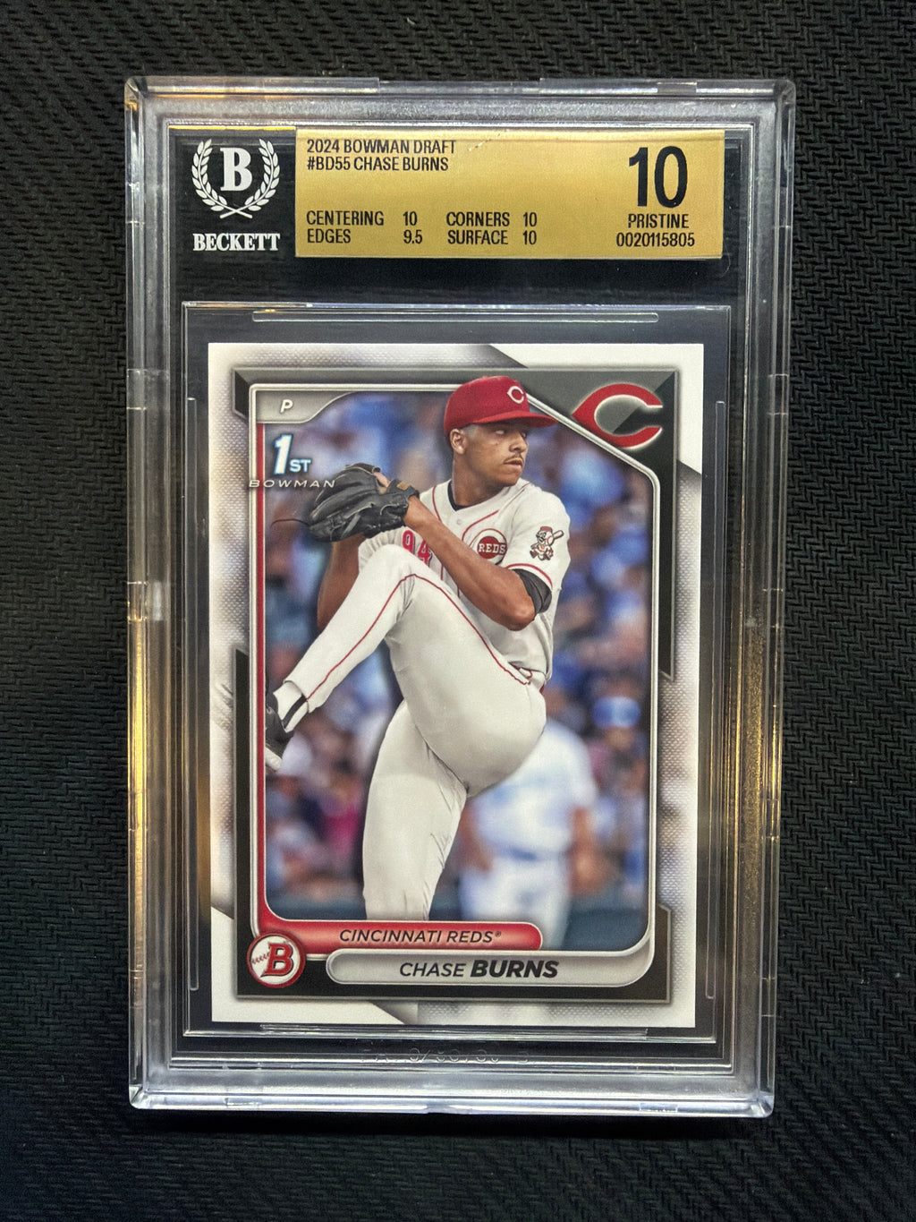 2024 Bowman Draft Chase Burns 1st Bowman BGS 10 Reds