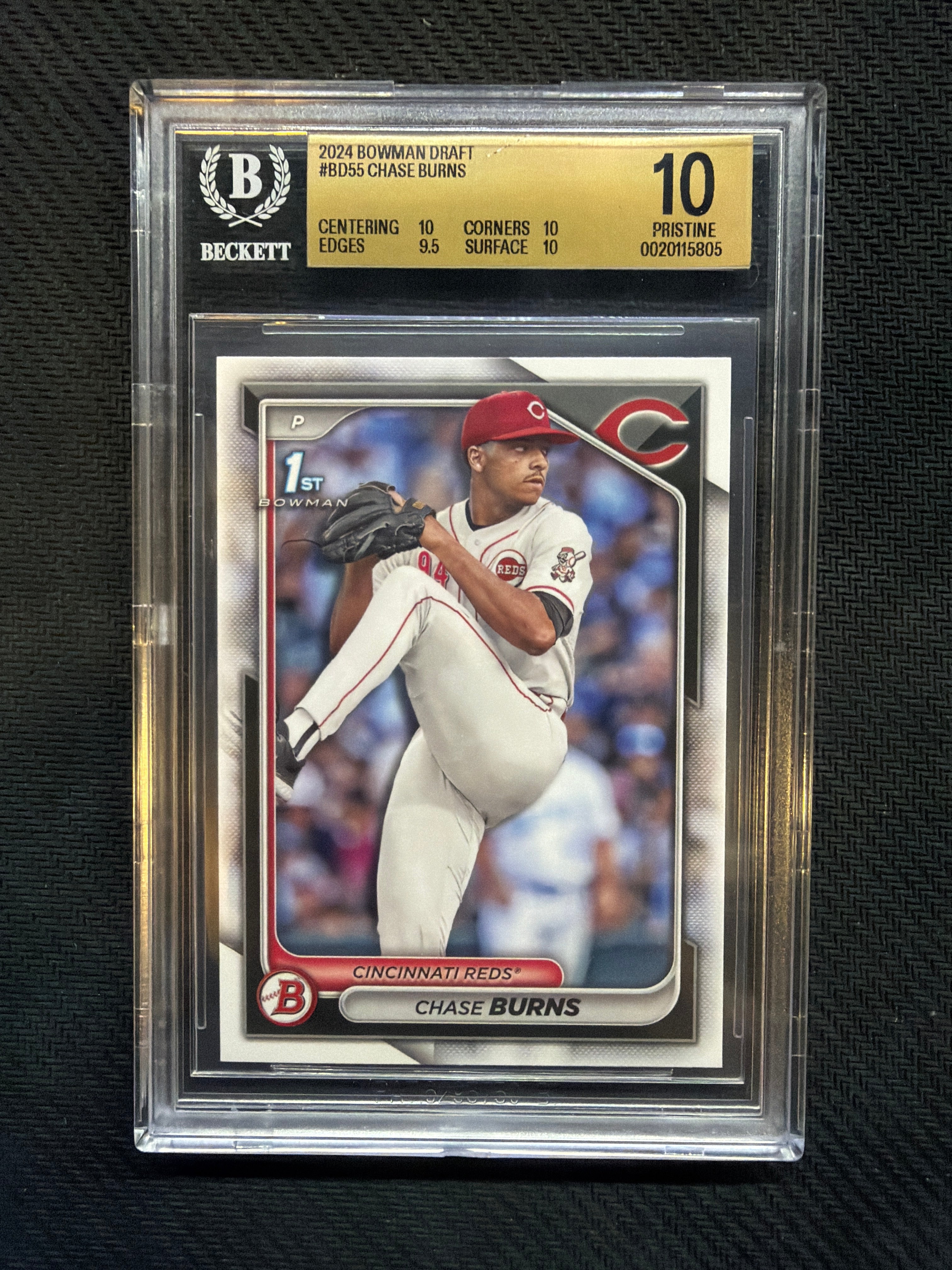 2024 Bowman Draft Chase Burns 1st Bowman BGS 10 Reds
