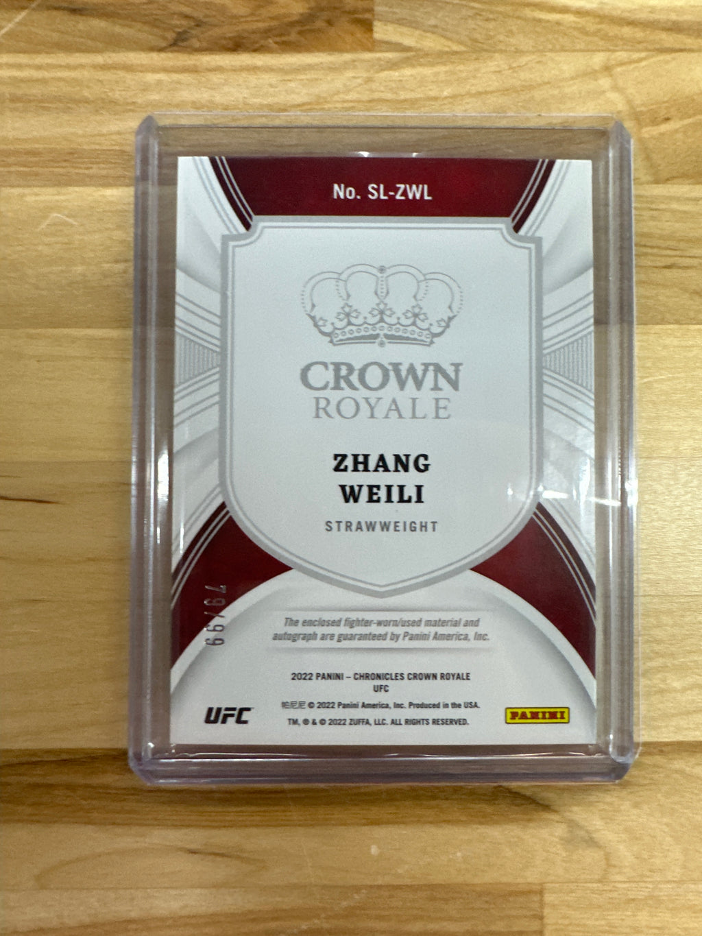 2022 Crown Royale Zhang Weili Patch Auto Silhouettes