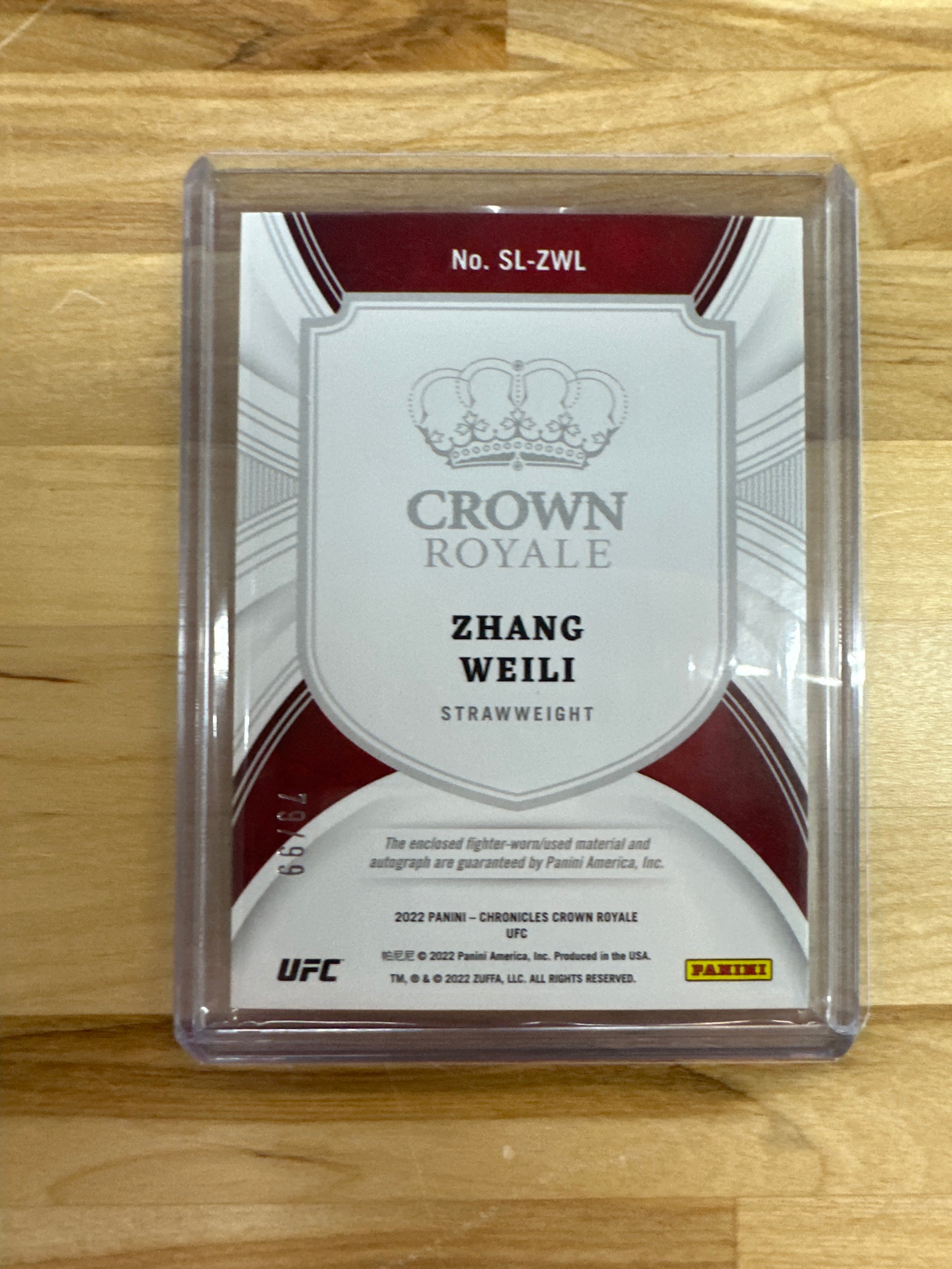 2022 Crown Royale Zhang Weili Patch Auto Silhouettes