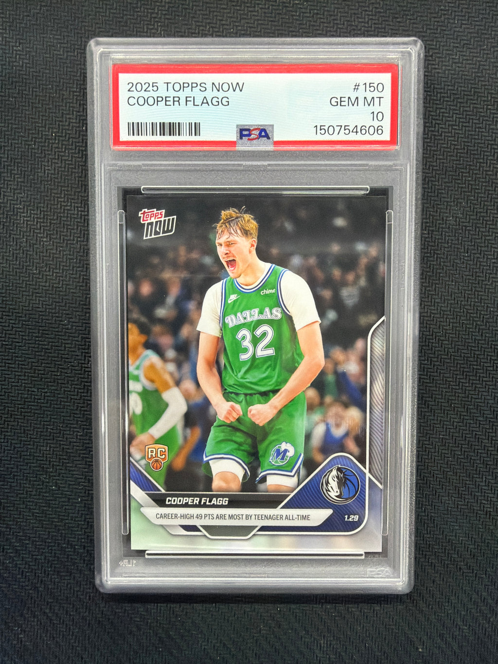 2025 Topps Now Cooper Flagg Rookie PSA 10 Mavericks