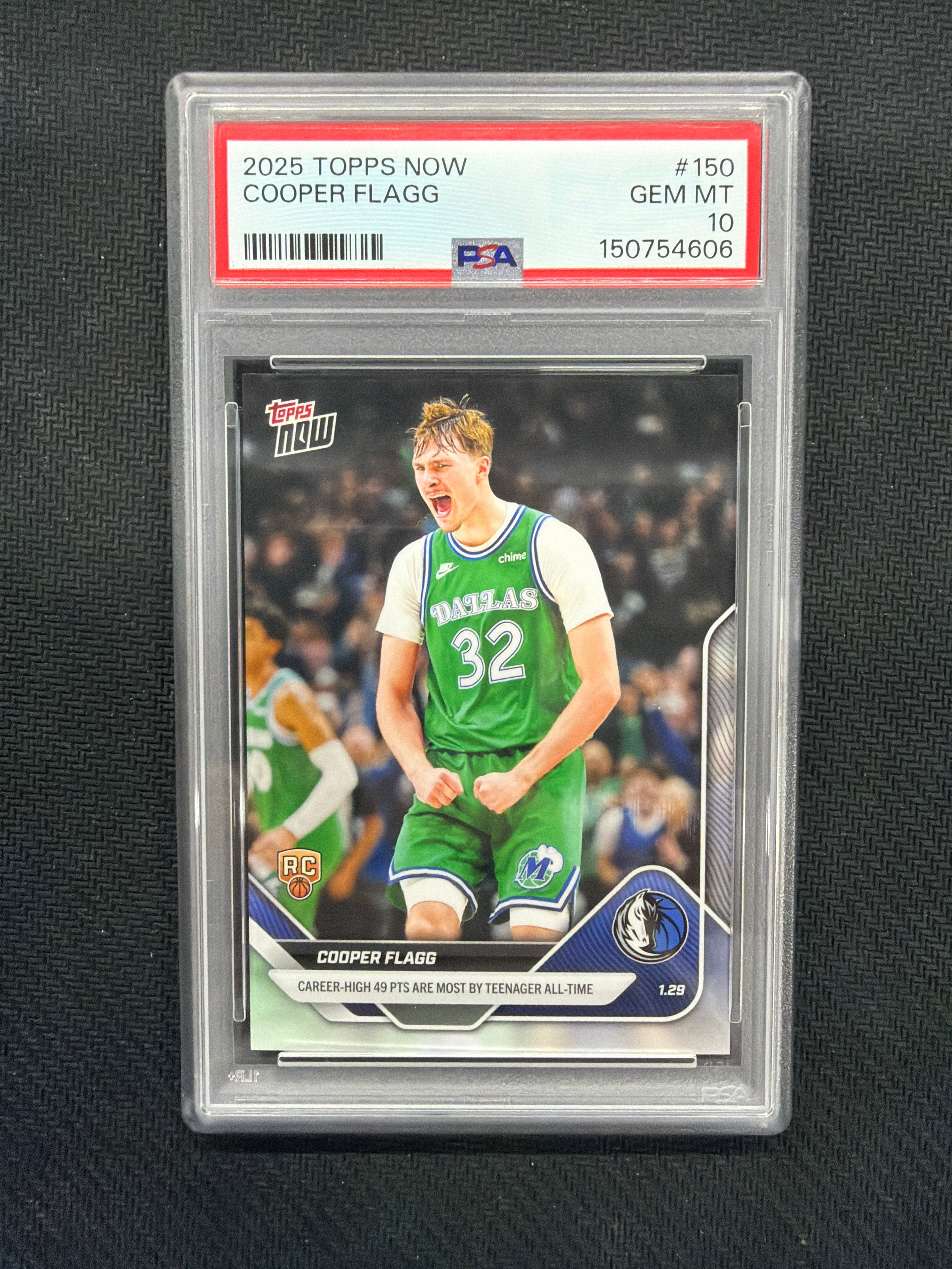 2025 Topps Now Cooper Flagg Rookie PSA 10 Mavericks