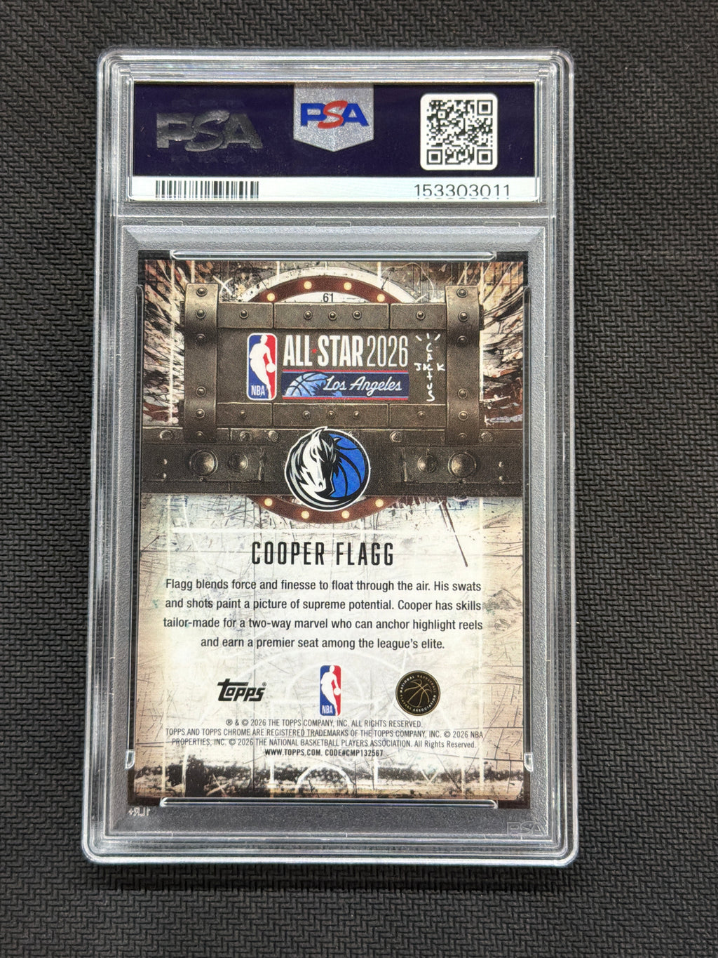 2025 Cactus Jack x ASG Cooper Flagg Orange /50 PSA 9 Mavericks