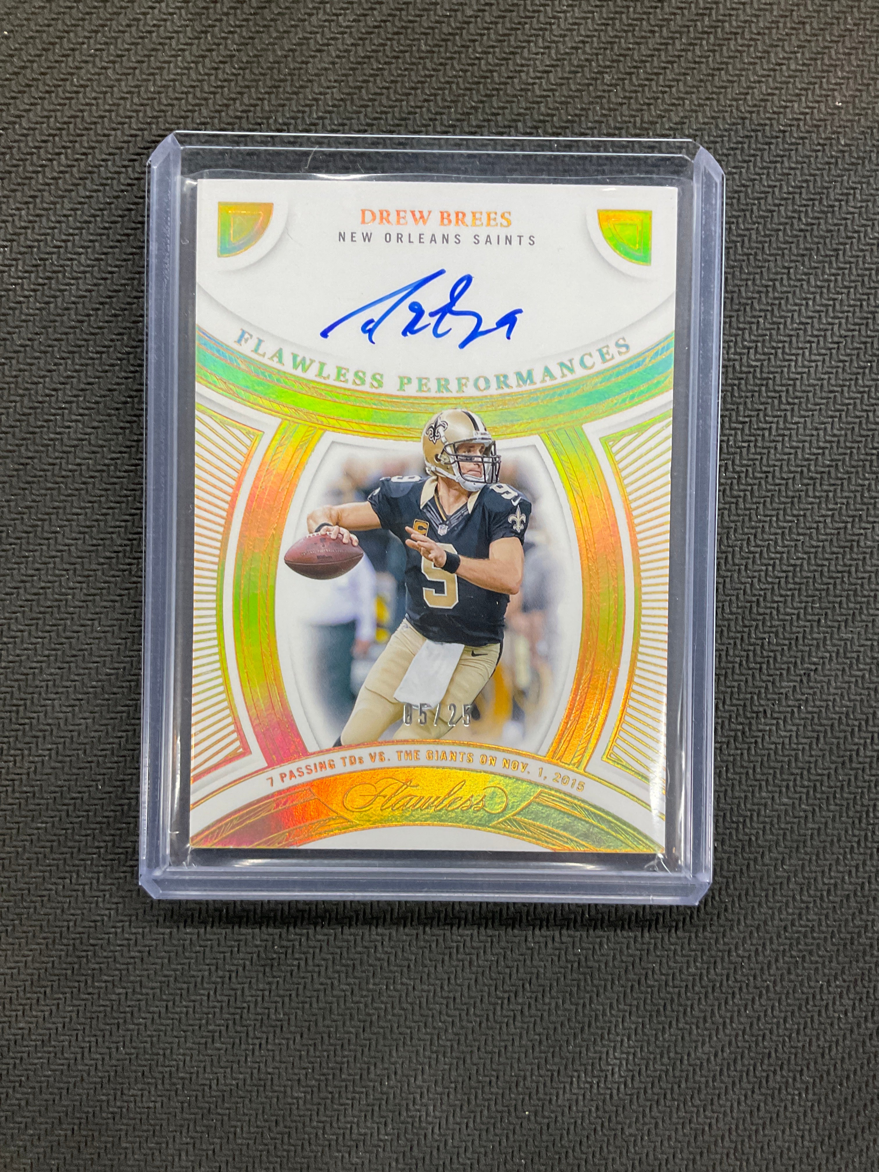 2025 Panini Flawless Drew Brees Preformances Auto /25 Saints