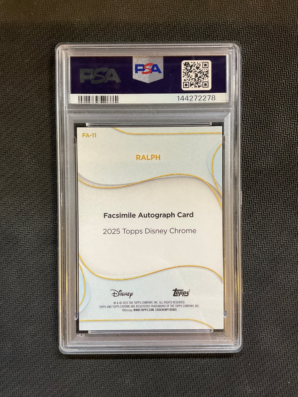2025 Topps Chrome Disney Sapphire Reck it Ralph Facesmile Auto Red /5 PSA 10