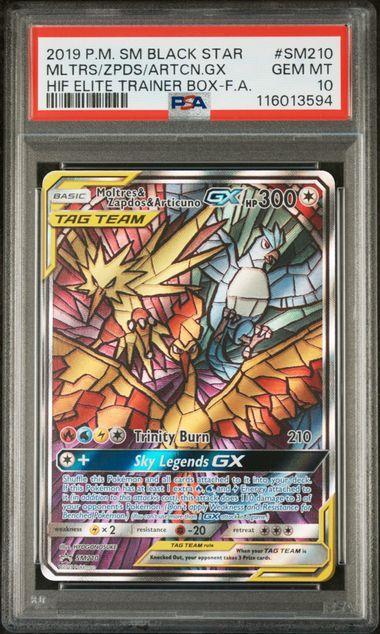 2019 Pokemon Promo Moltres, Zapdos, & Articuno GX SM210 PSA 10 594