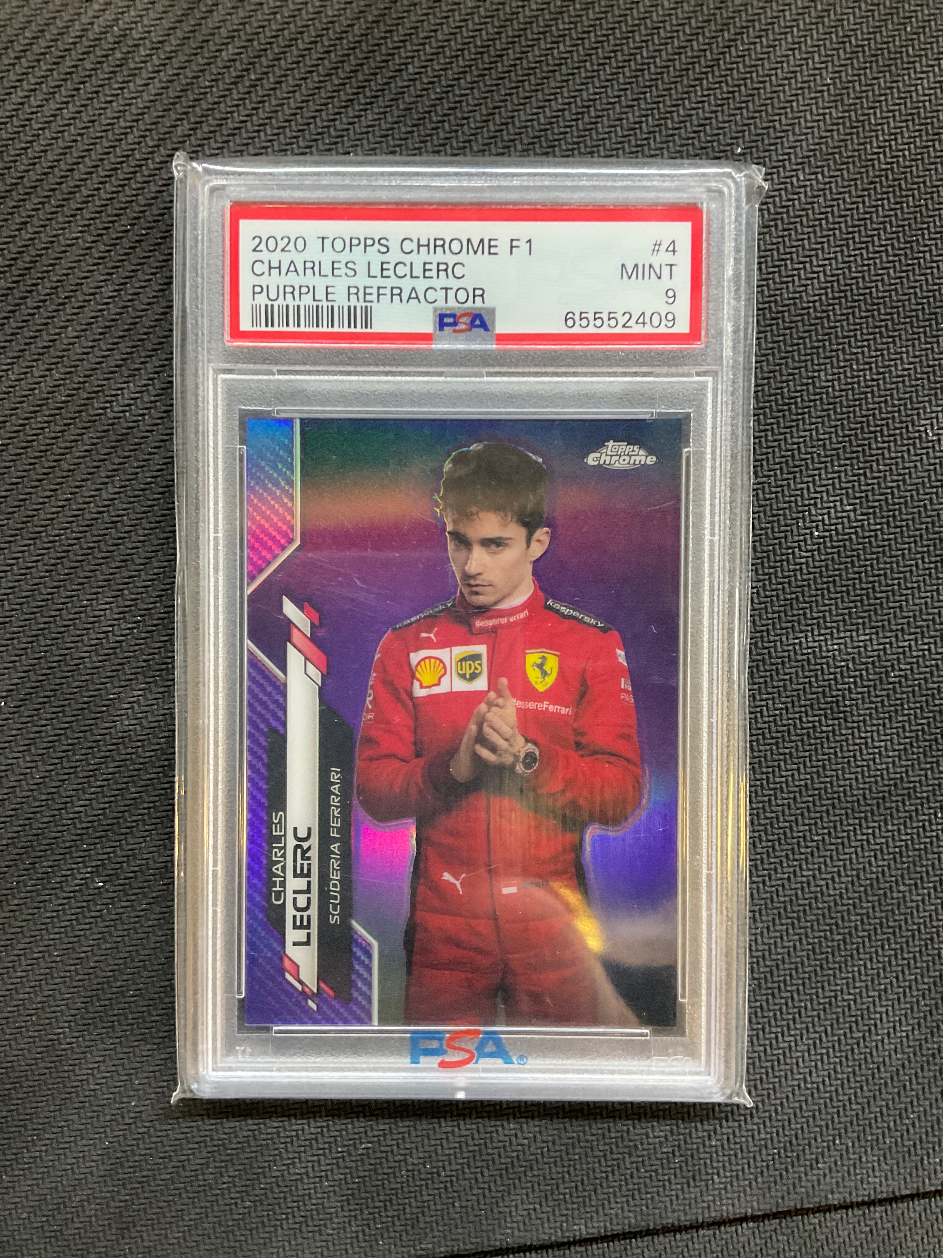 2020 Topps Chrome F1 Charles Leclerc Purple /399 PSA 9 Ferrari