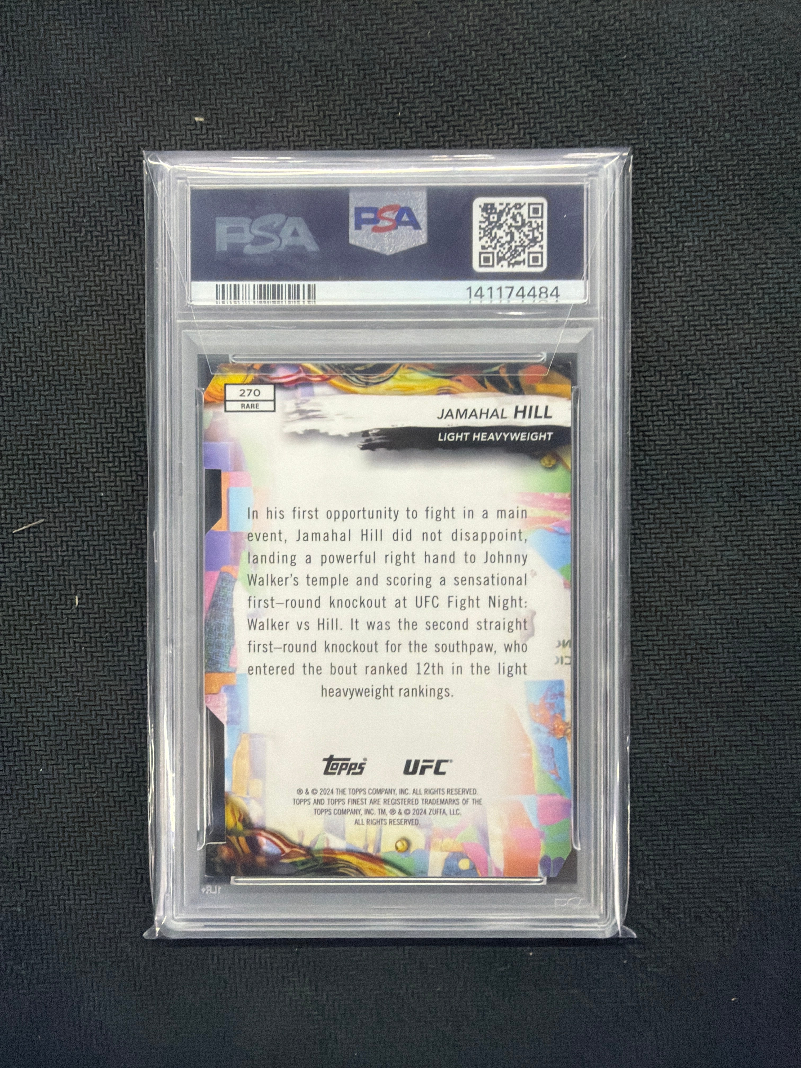 2024 Finest UFC Jamahal Hill Die-Cut Refractor /25 PSA 10