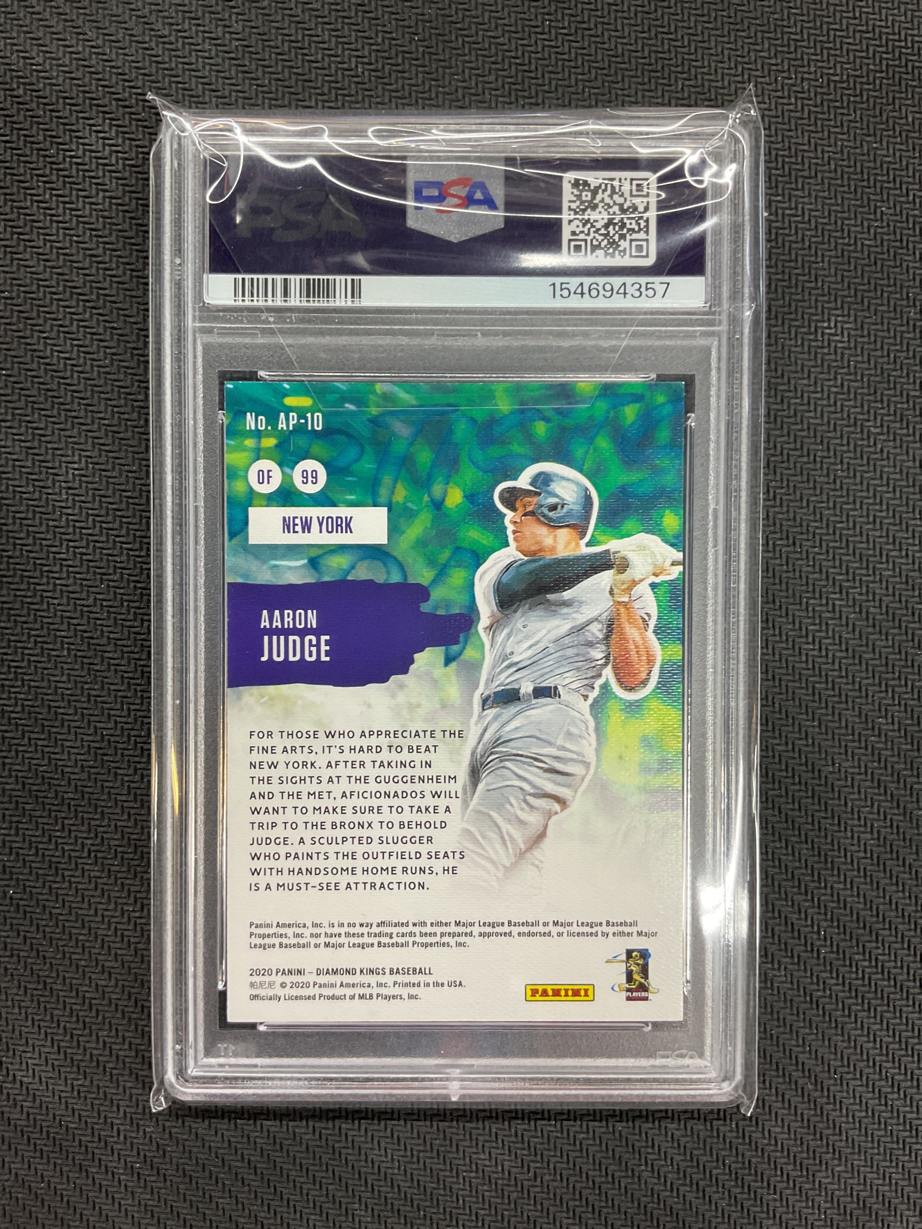 2020 Panini Diamond Kings Aaron Judge Artist's Palette PSA 9 357