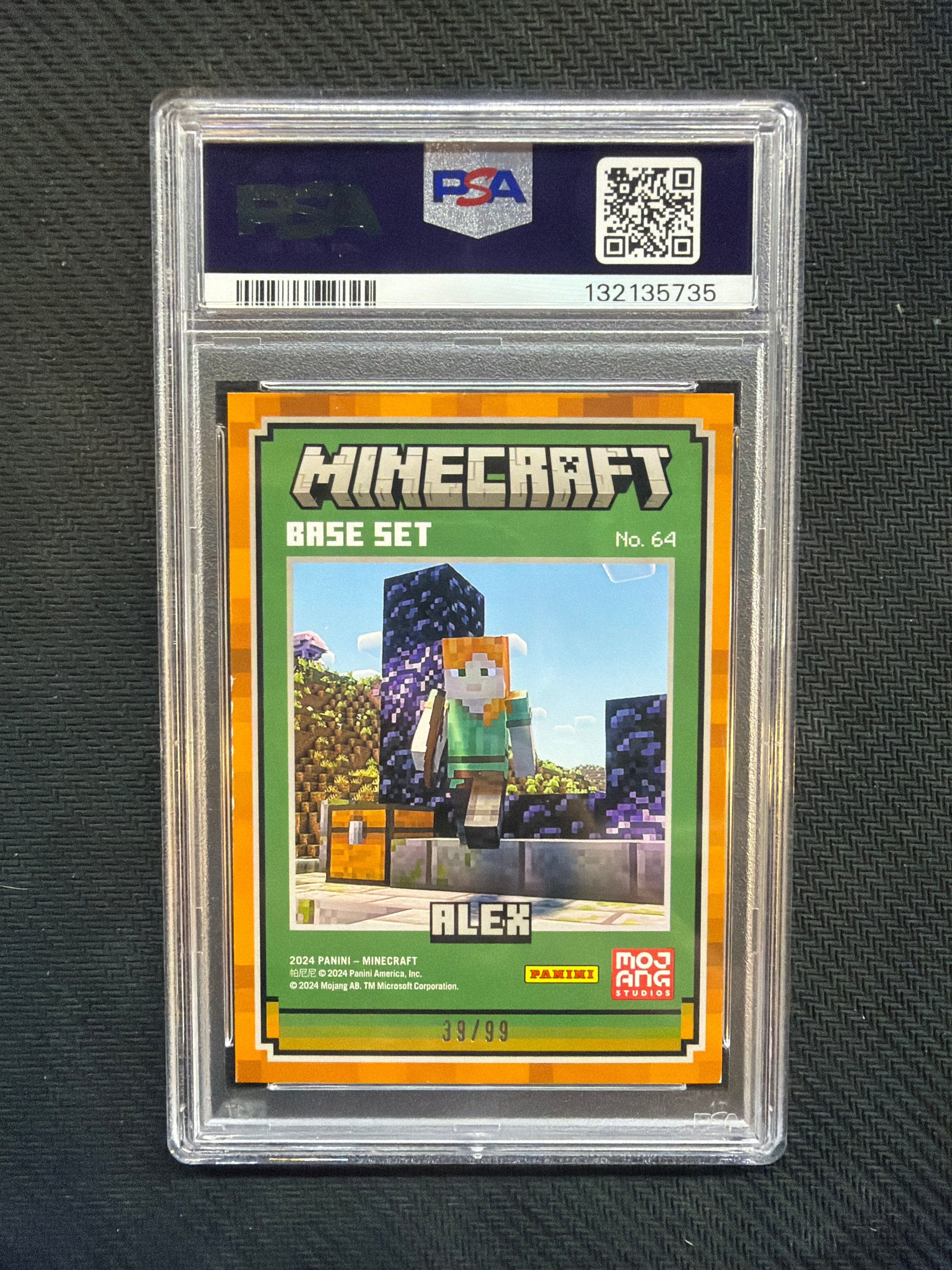 2024 Panini Minecraft Alex Gold /99 PSA 7
