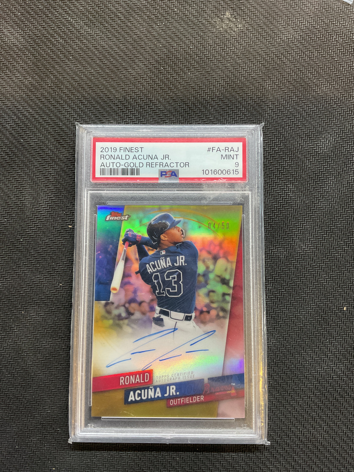 2019 Topps Finest Ronald Acuna Jr. Gold Refractor Auto /50 Braves