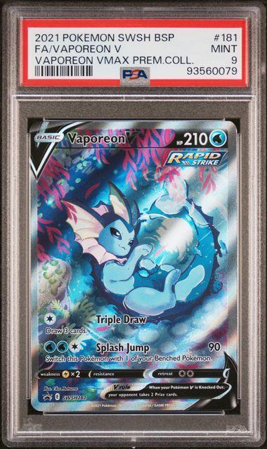 2021 Pokemon Promo Vaporeon V SWSH181 PSA 9