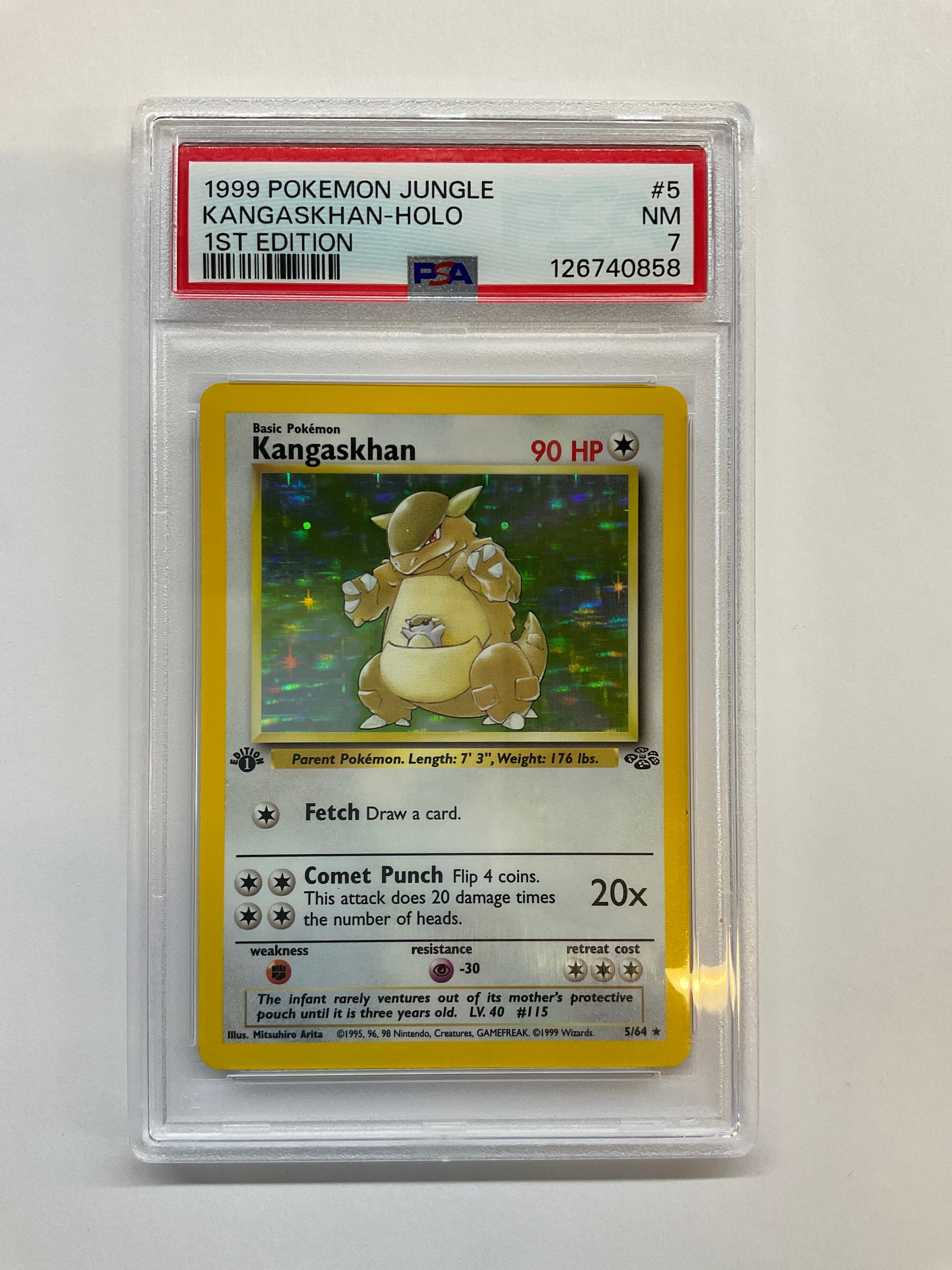 1999 Kangaskhan 5 Holo 1st Ed PSA 7