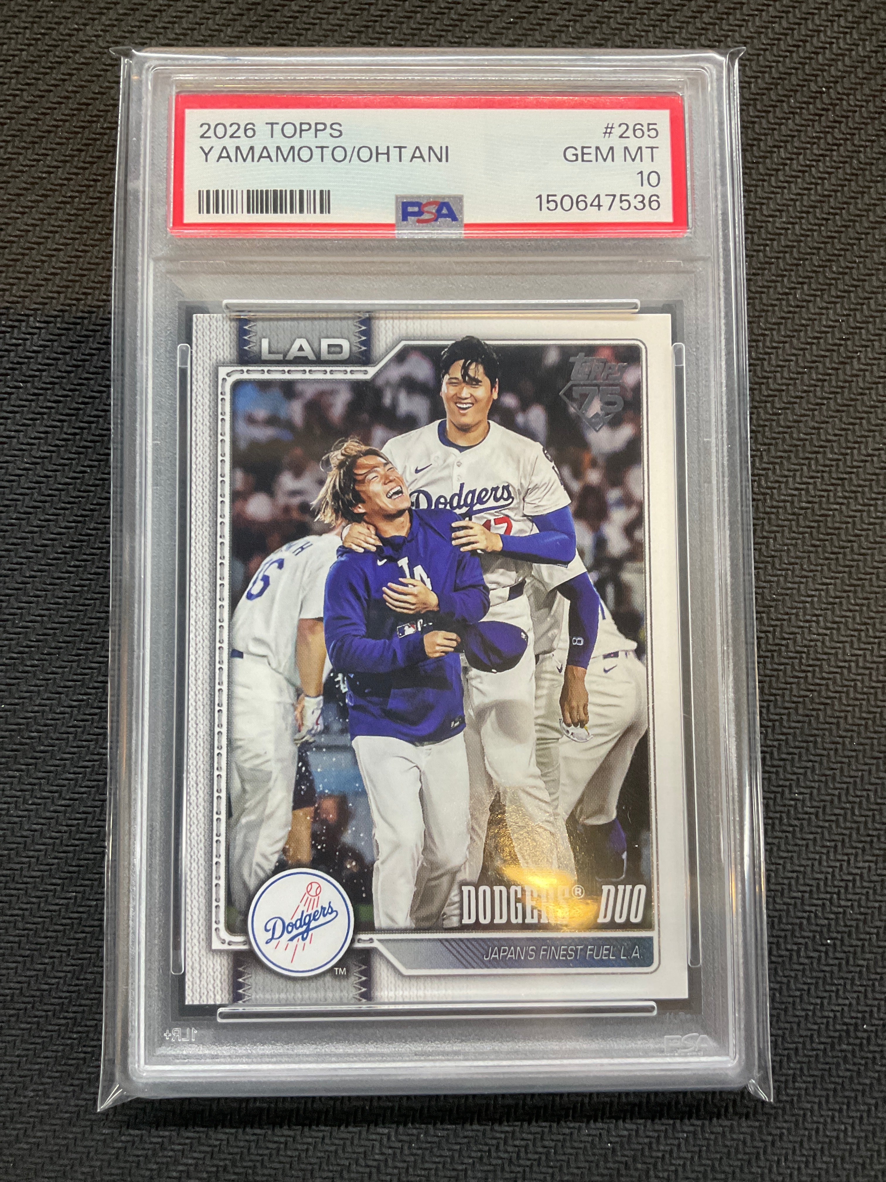 2026 Topps Yoshinobu Yamamoto Shohei Ohtani PSA 10 #265 Dodgers