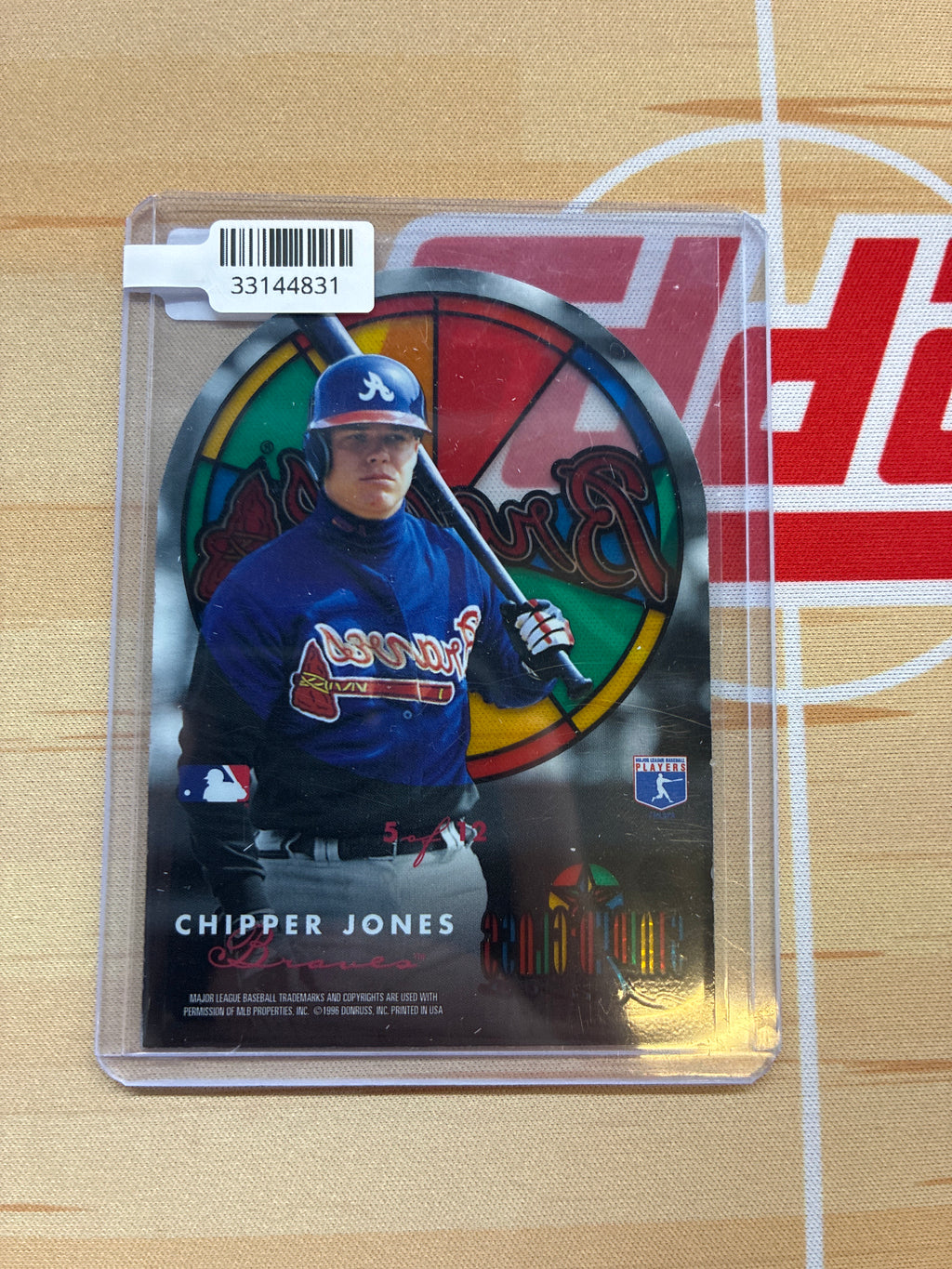1998 Donruss Studio Chipper Jones Stained Glass Die Cut #5 Braves