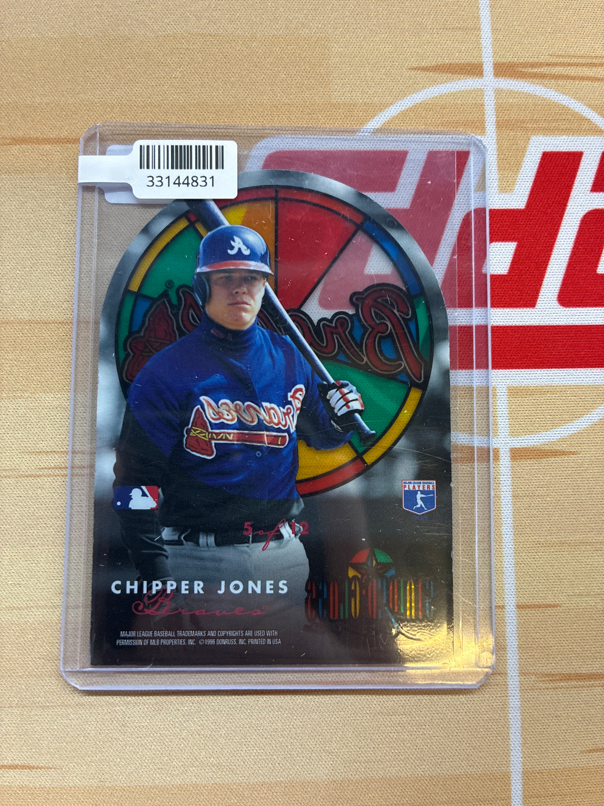 1998 Donruss Studio Chipper Jones Stained Glass Die Cut #5 Braves