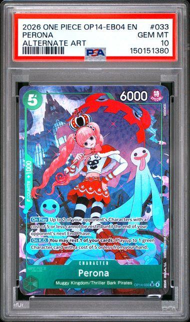 2026 One Piece OP14-EB04 Perona Alt Art 033 PSA 10