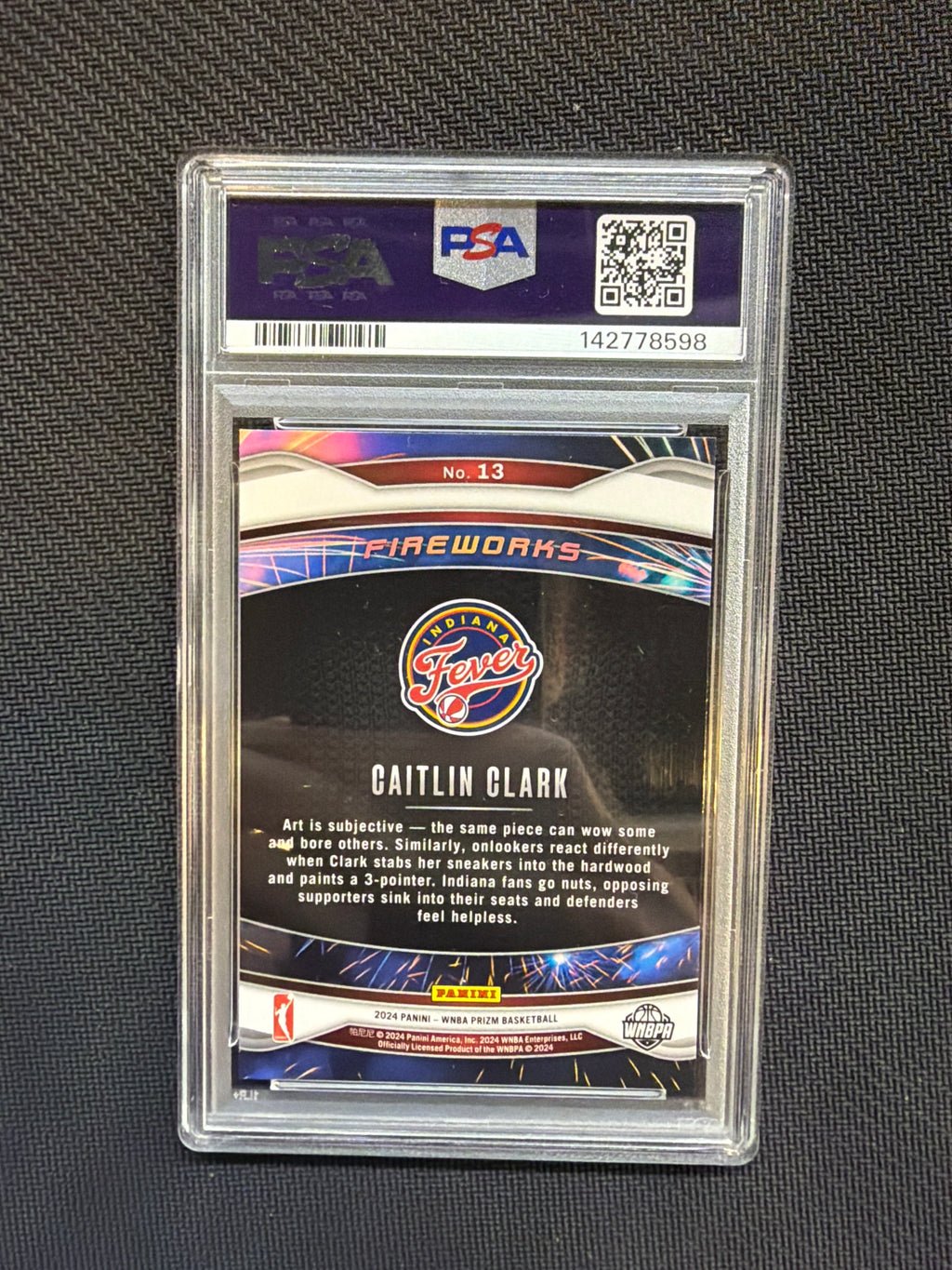 2024 Panini Prizm WNBA Caitlin Clark Rookie Fireworks PSA 10