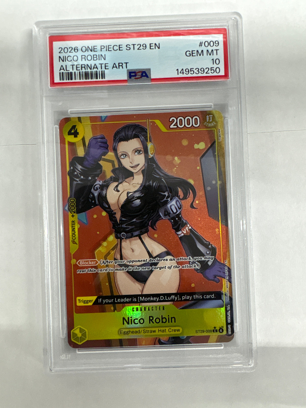 2025 One Piece ST21 Nico Robin Alt Art 009 PSA 10 250