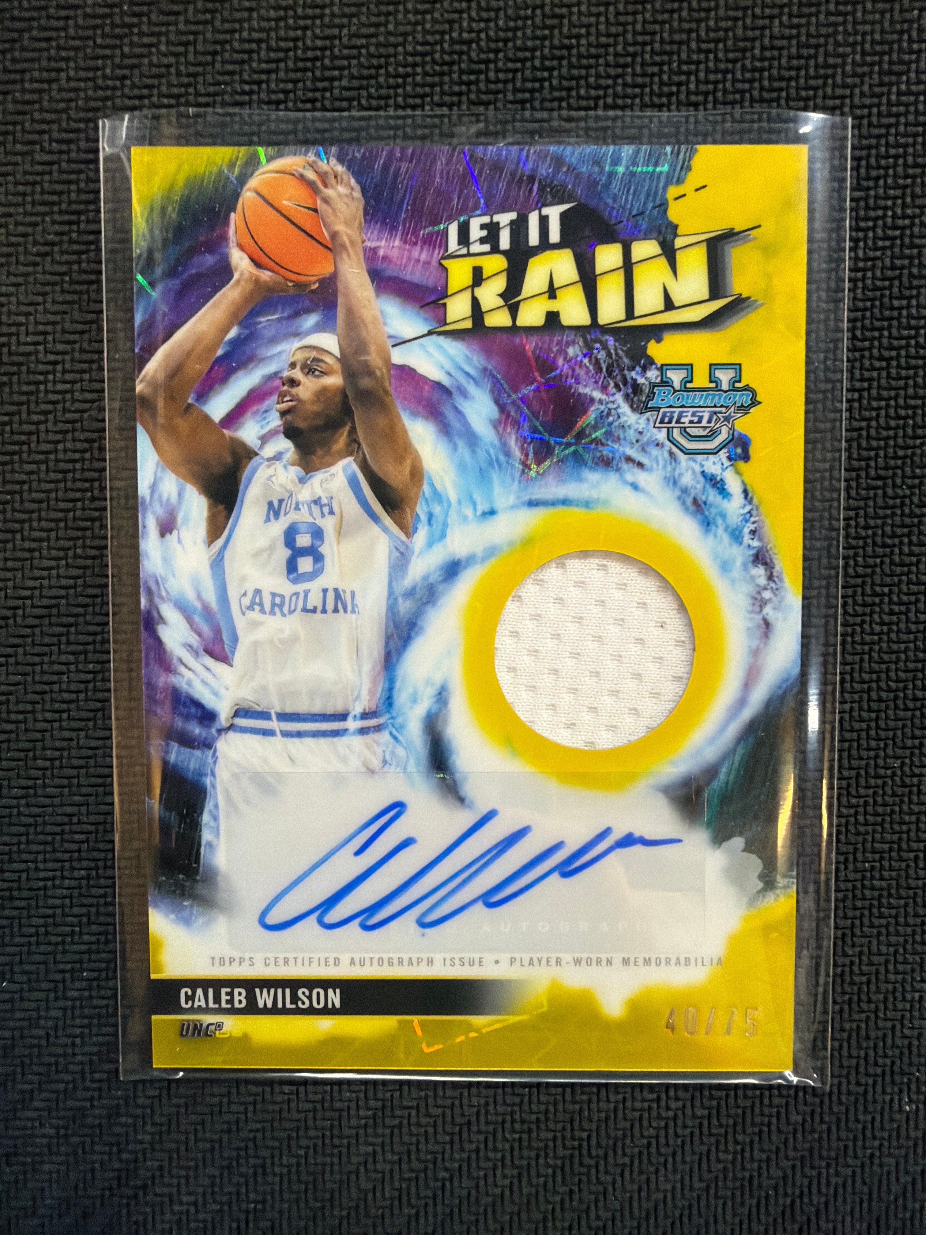 2026 Bowman U Best Caleb Wilson Relic Auto Let It Rain /75