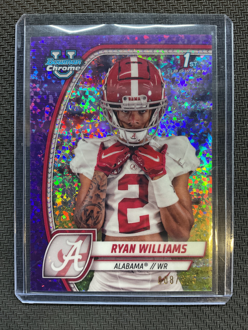2024 Bowman Chrome U Ryan Williams 1st Bowman Purple Mini Diamond /375 Alabama