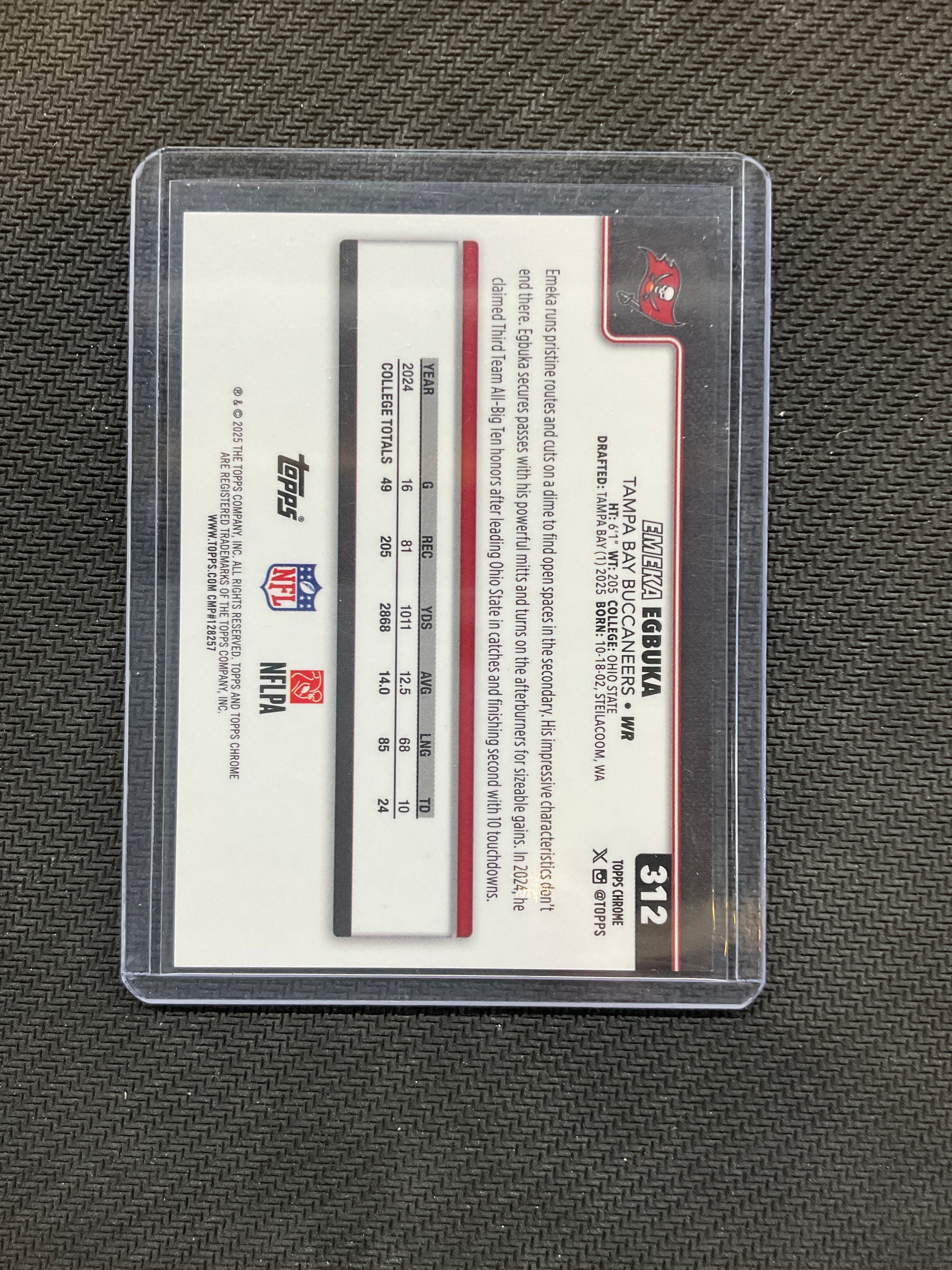 2025 Topps Chrome Emeka Egbuka Orange Football /25