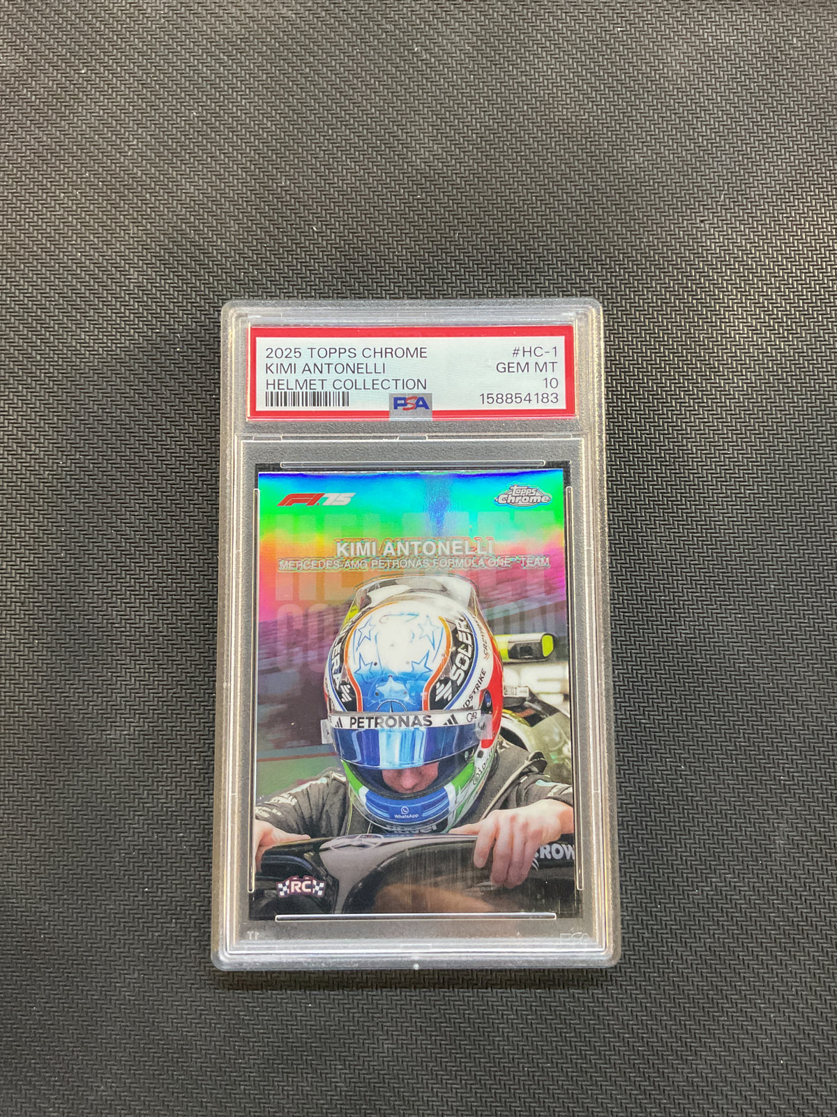2025 Topps Chrome F1 Kimi Antonelli Rookie Helmet Collection PSA 10
