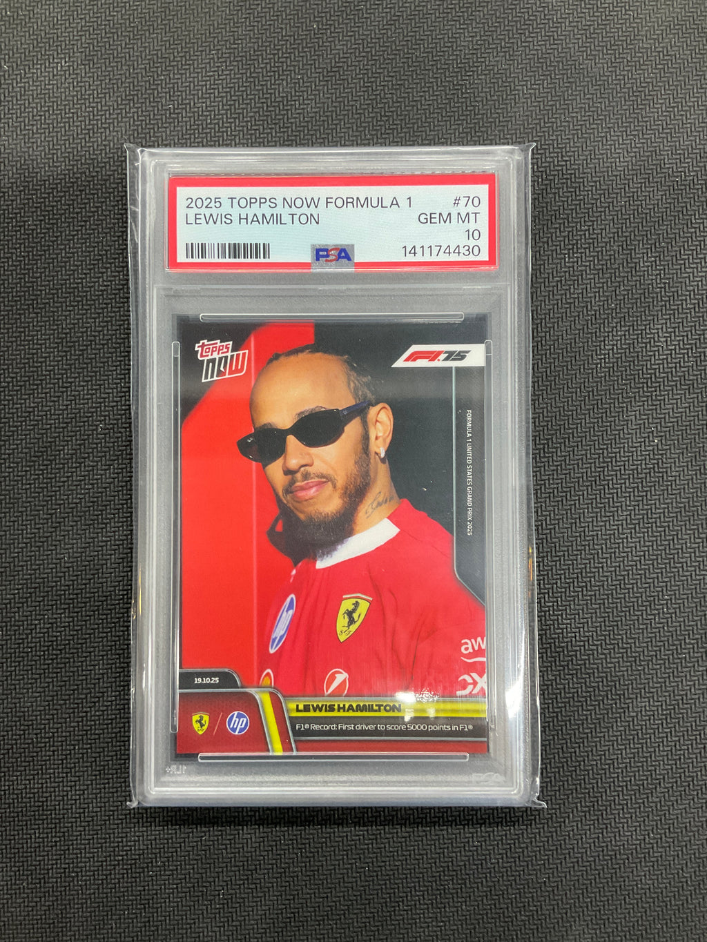 2025 Topps Now F1 Lewis Hamilton #70 PSA 10 Ferrari  430