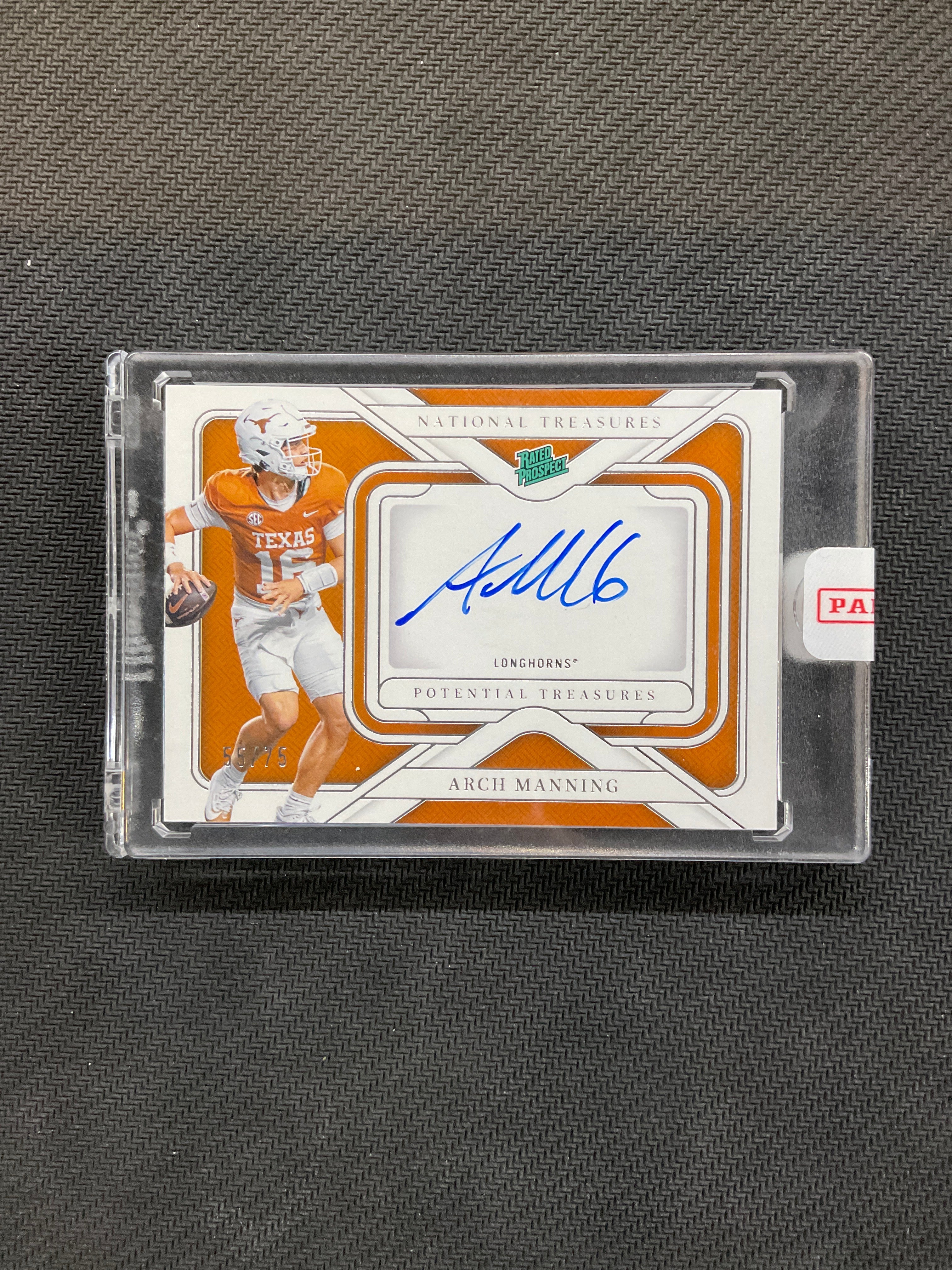 2025 National Treasures Collegiate Arch Manning Potential Auto /75 Texas