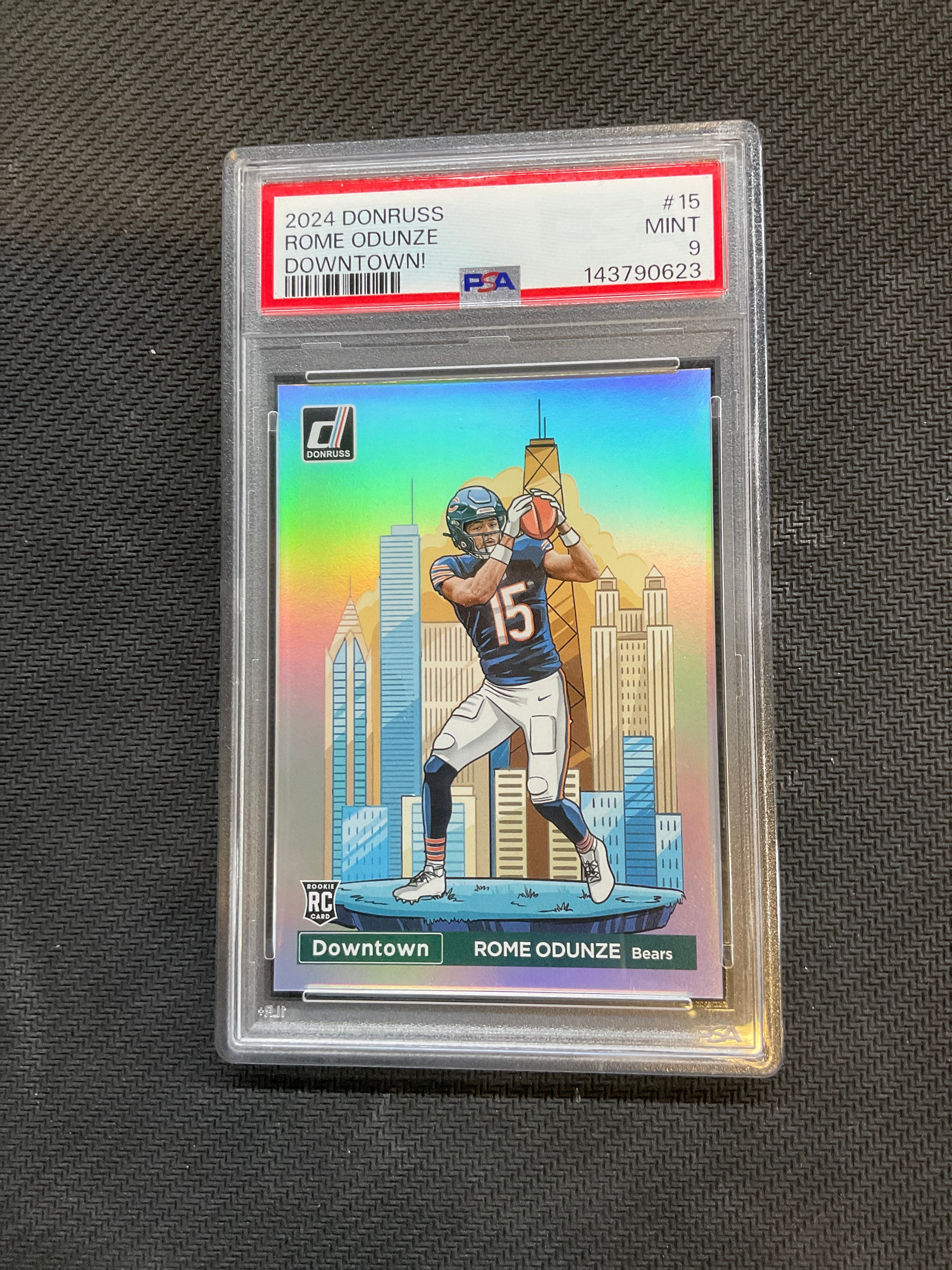 2024 Donruss Rome Odunze Rookie Downtown! #15 PSA 9 Bears