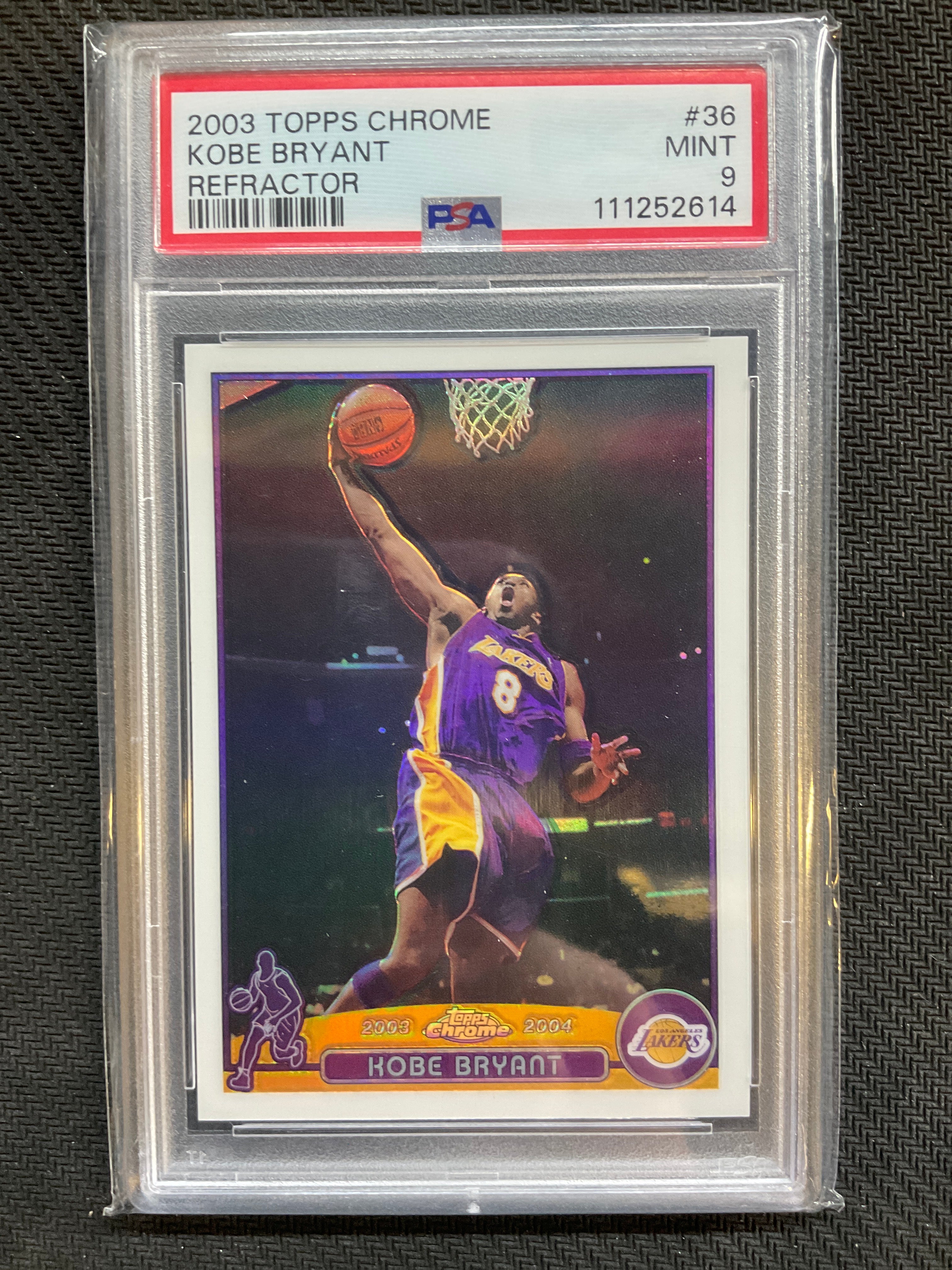 2003 Topps Chrome Kobe Bryant Refractor PSA 9 Lakers