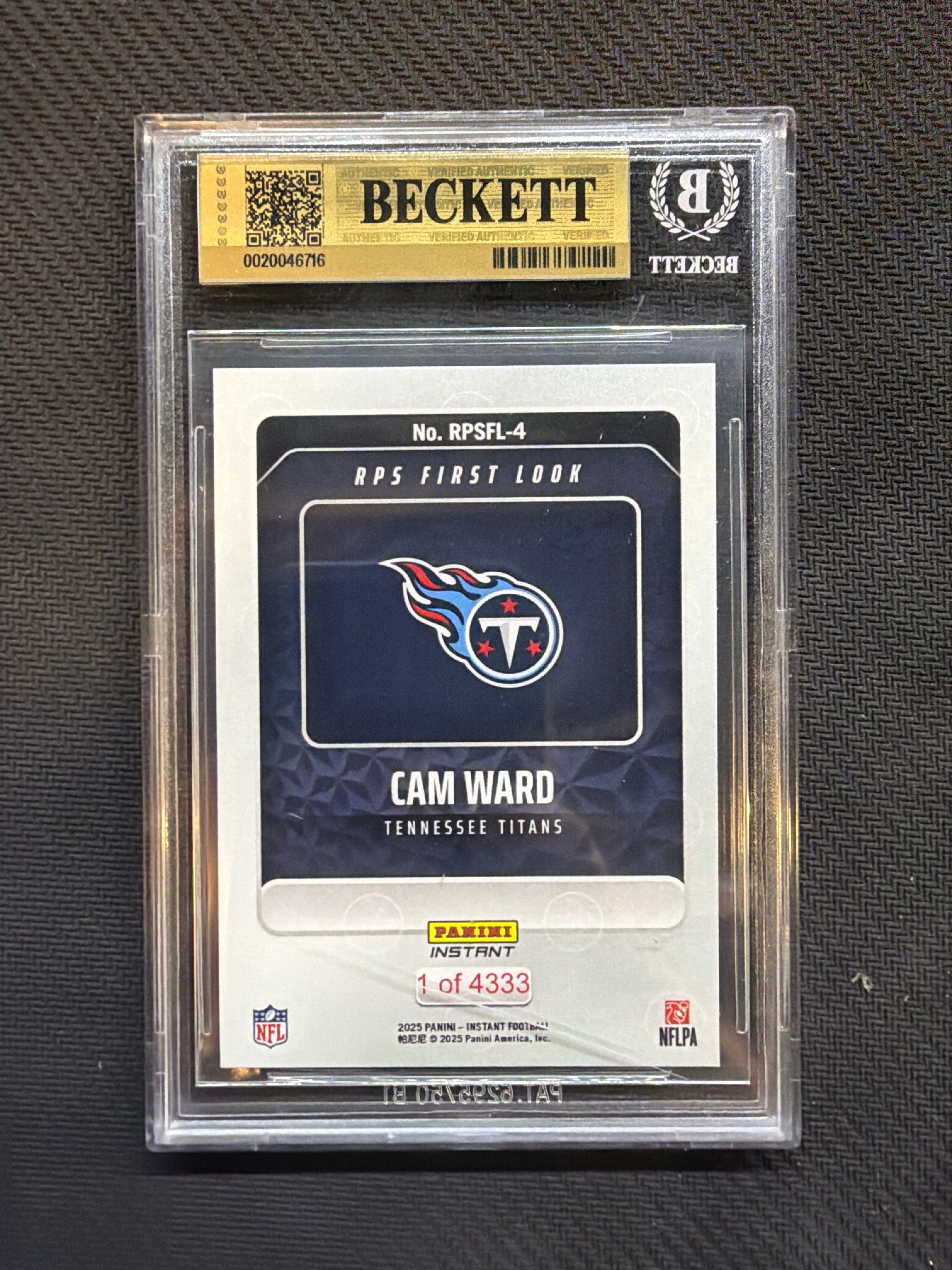 2025 Panini Instant Cam Ward Rookie BGS 10 Titans 716