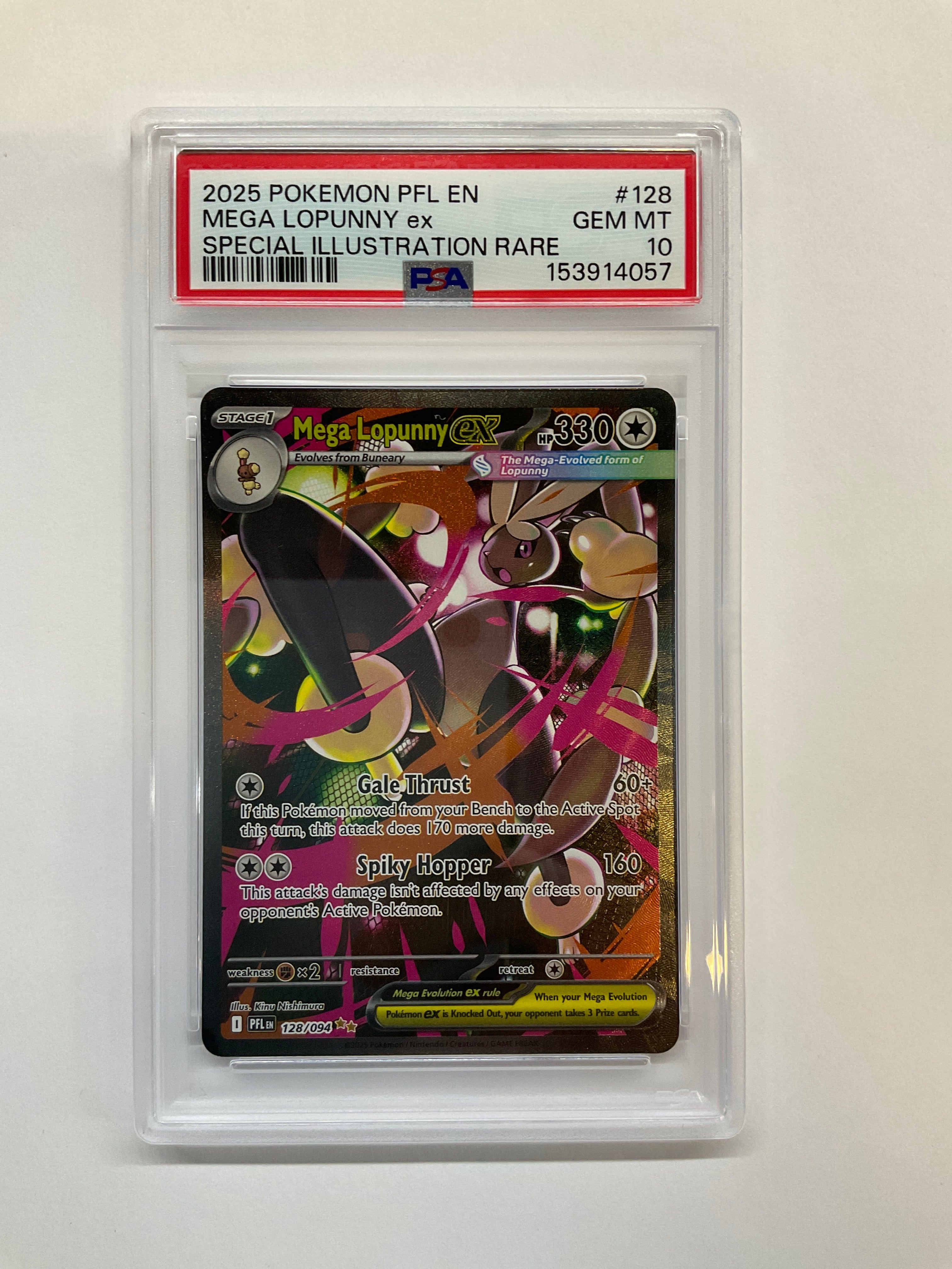 2025 Pokemon Phantasmal Flames Mega Lopunny ex 128 PSA 10