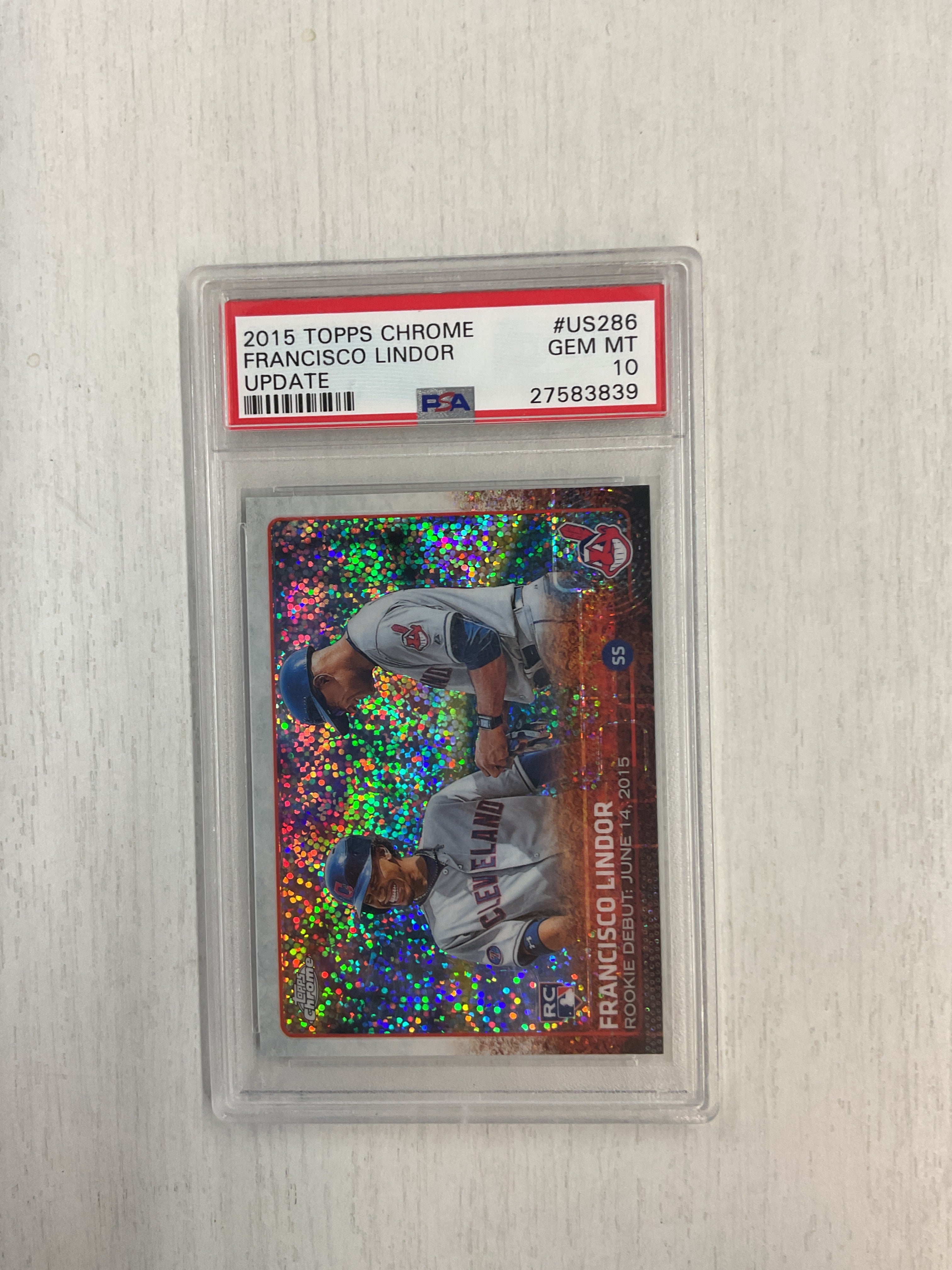 2015 Topps Chrome Francisco Lindor Update PSA 10