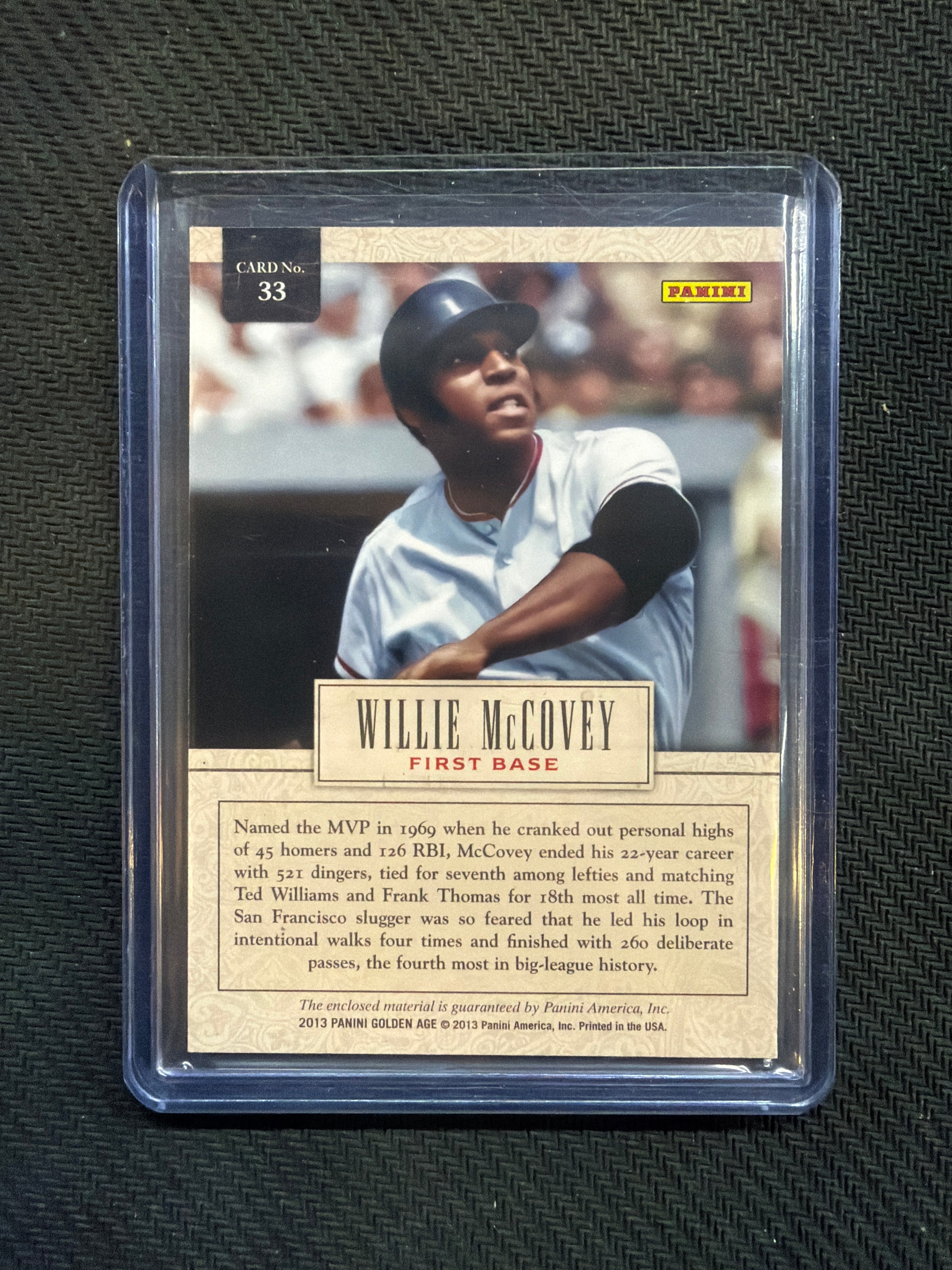 2013 Panini Golden Age Willie McCovey Museum Age Material Giants
