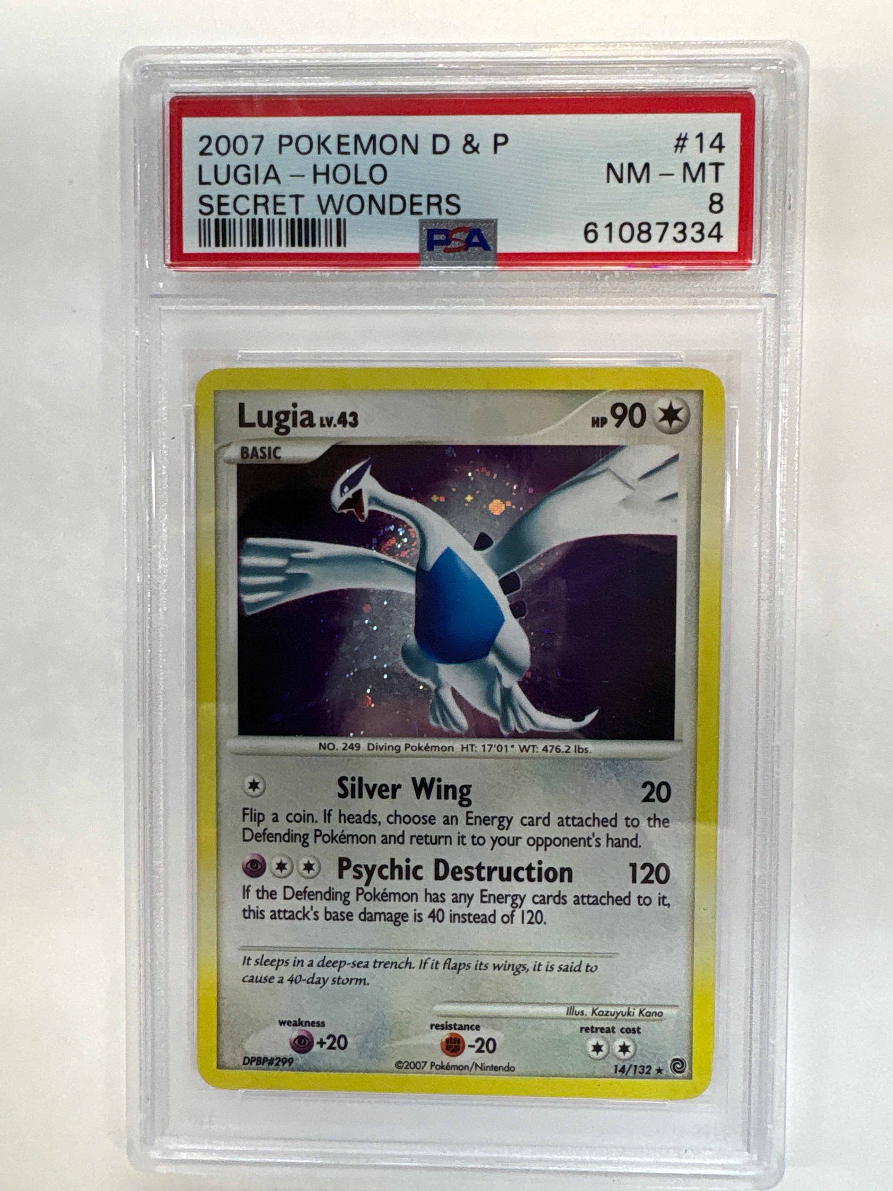 2007 Pokemon Secret Wonders Lugia Holo 14 PSA 8 - SWIRL!