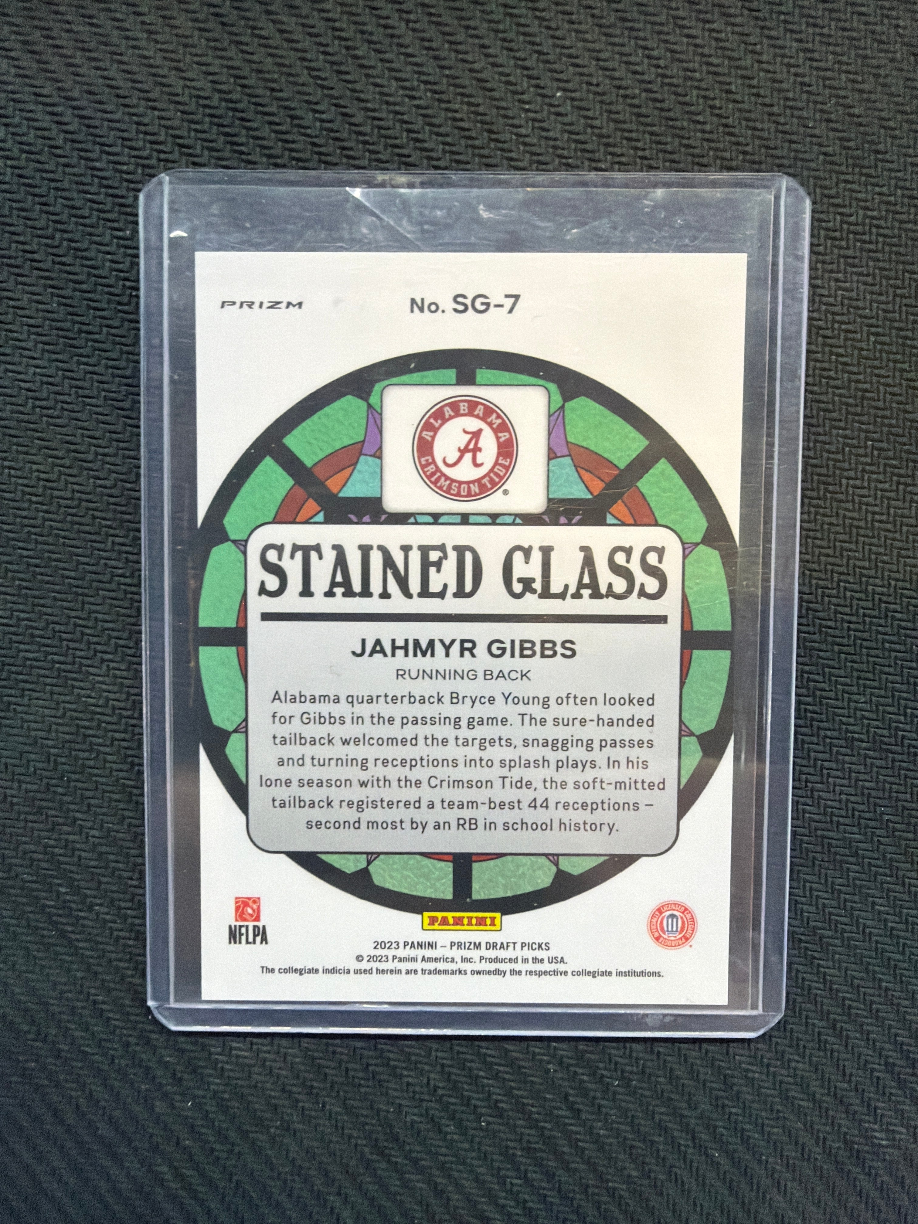2023 Prizm Draft Jahmyr Gibbs Rookie Stained Glass Alabama