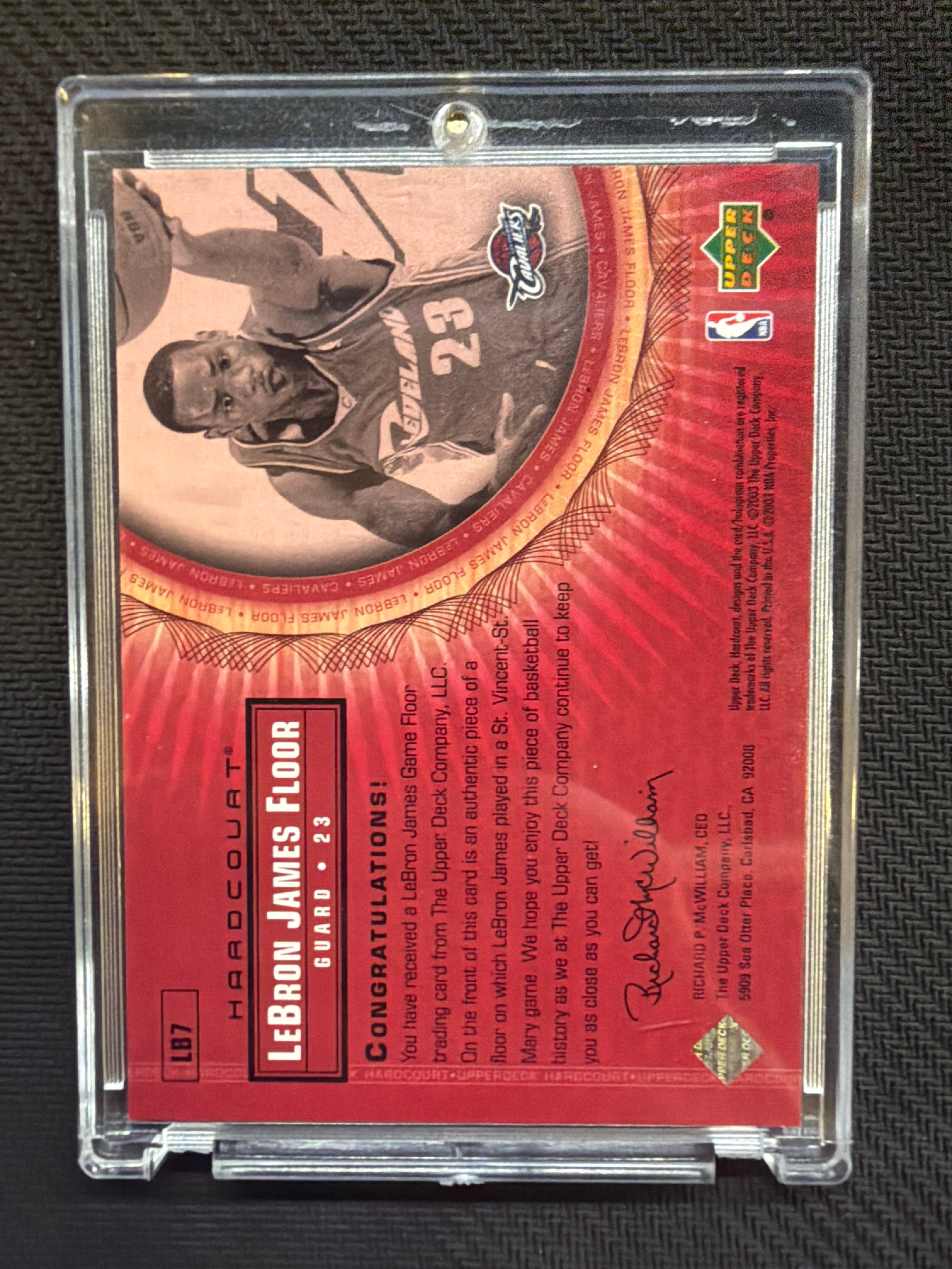 2003 Upper Deck Hardcourt Lebron James Floor Relic #LB7 Cavaliers