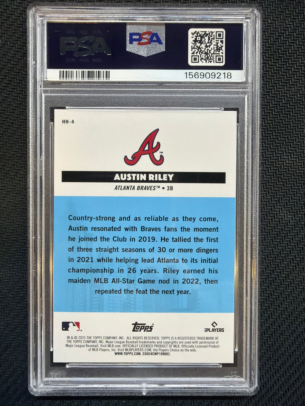 2025 Topps All Star Game Austin Riley Homegrown Heroes #HH4 PSA 10 Braves